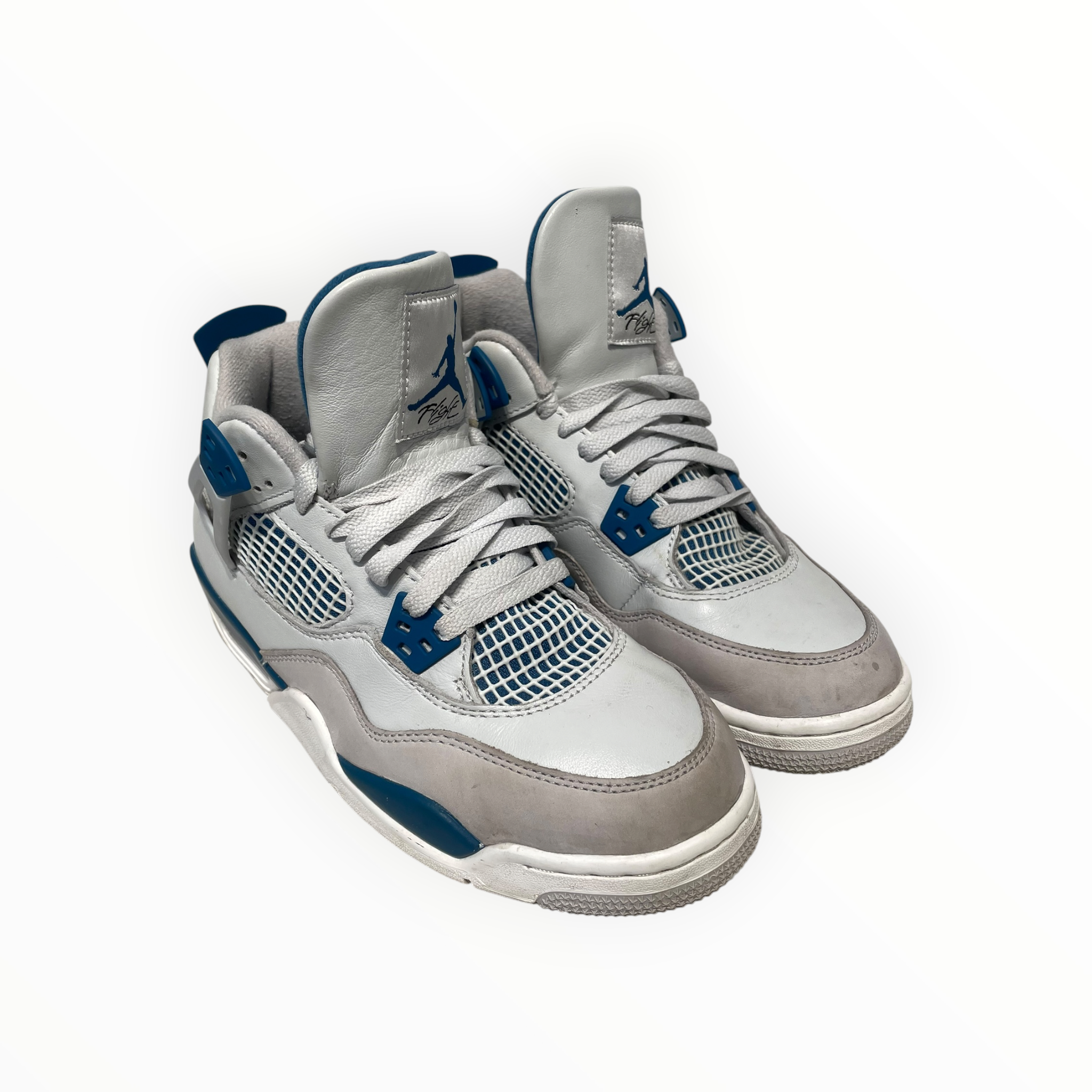 NIKE/AIR JORDAN 4 RETRO GS/Hi-Sneakers/US 9/Leather/BLU/HF4281-141 view 1