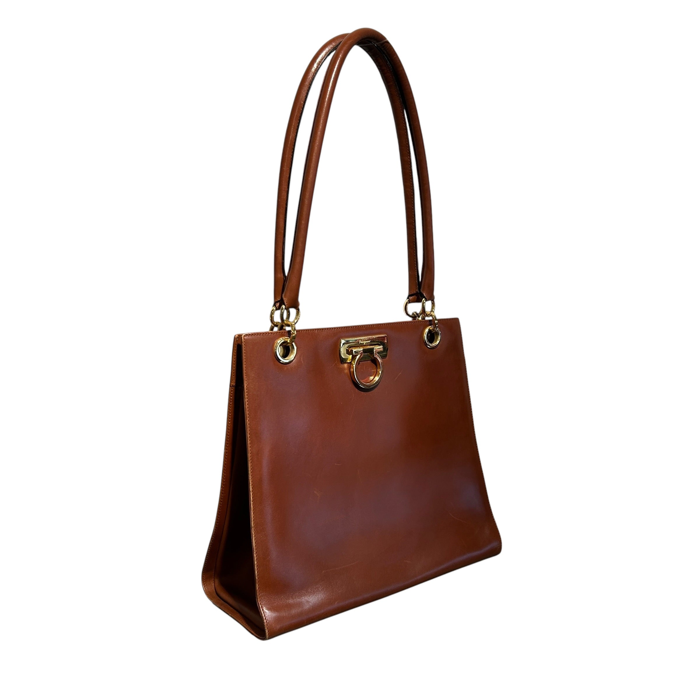 Salvatore Ferragamo/Hand Bag/Leather/BRW/gold hardware view 6
