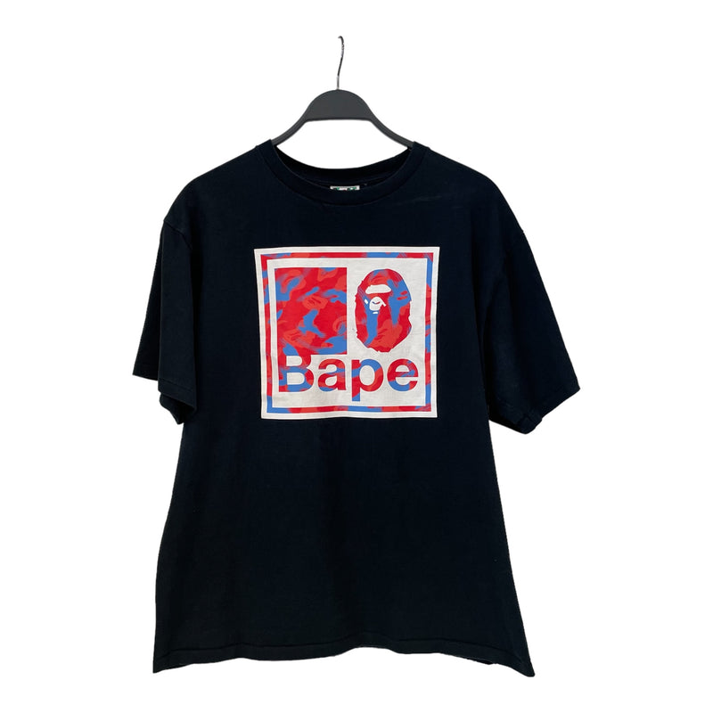 BAPE/T-Shirt/XL/Cotton/BLK/Graphic/SQUARE GRAPHIC TEE