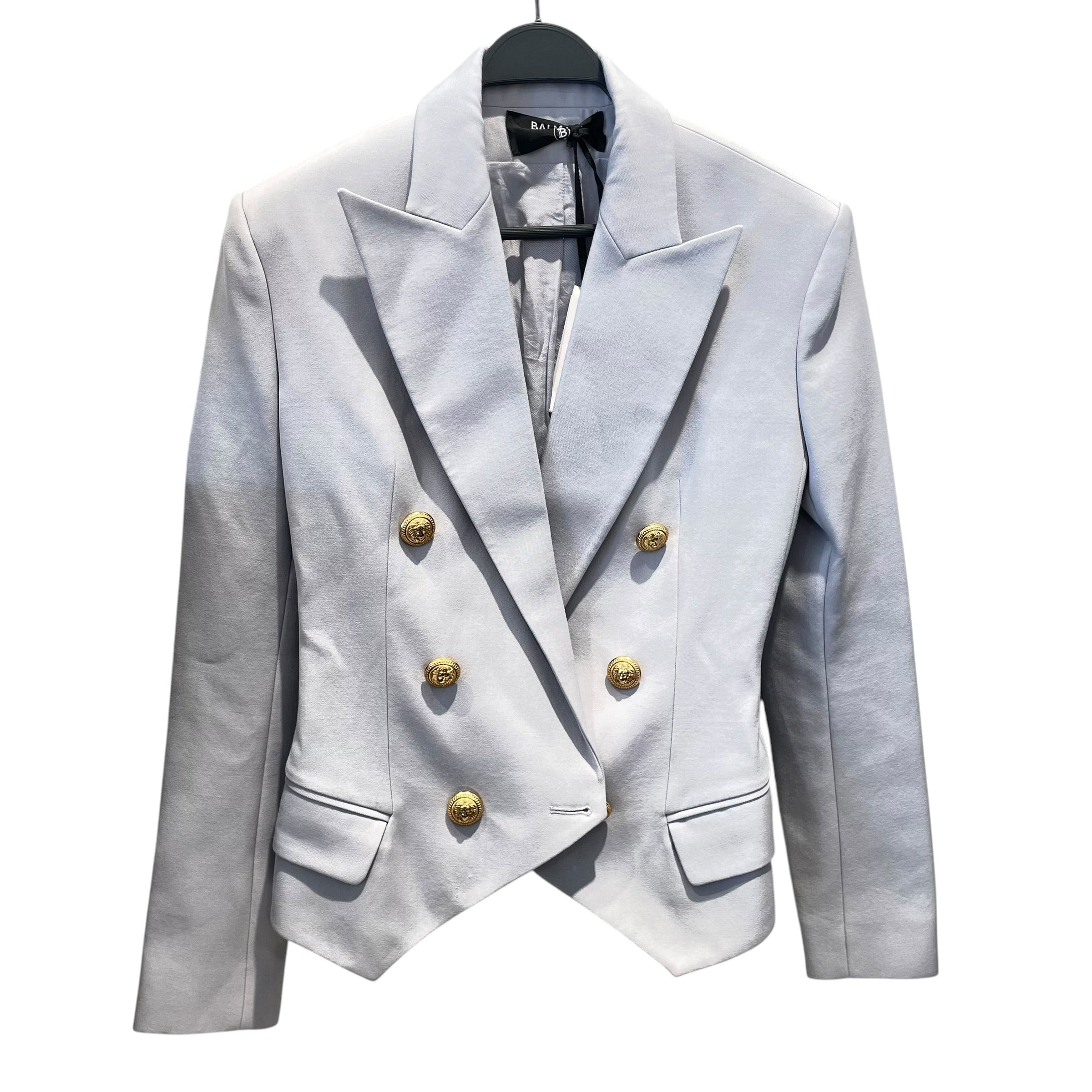 BALMAIN/Coat/40/Wool/GRY/PEAK LAPELS DOUBLE BREAST view 1