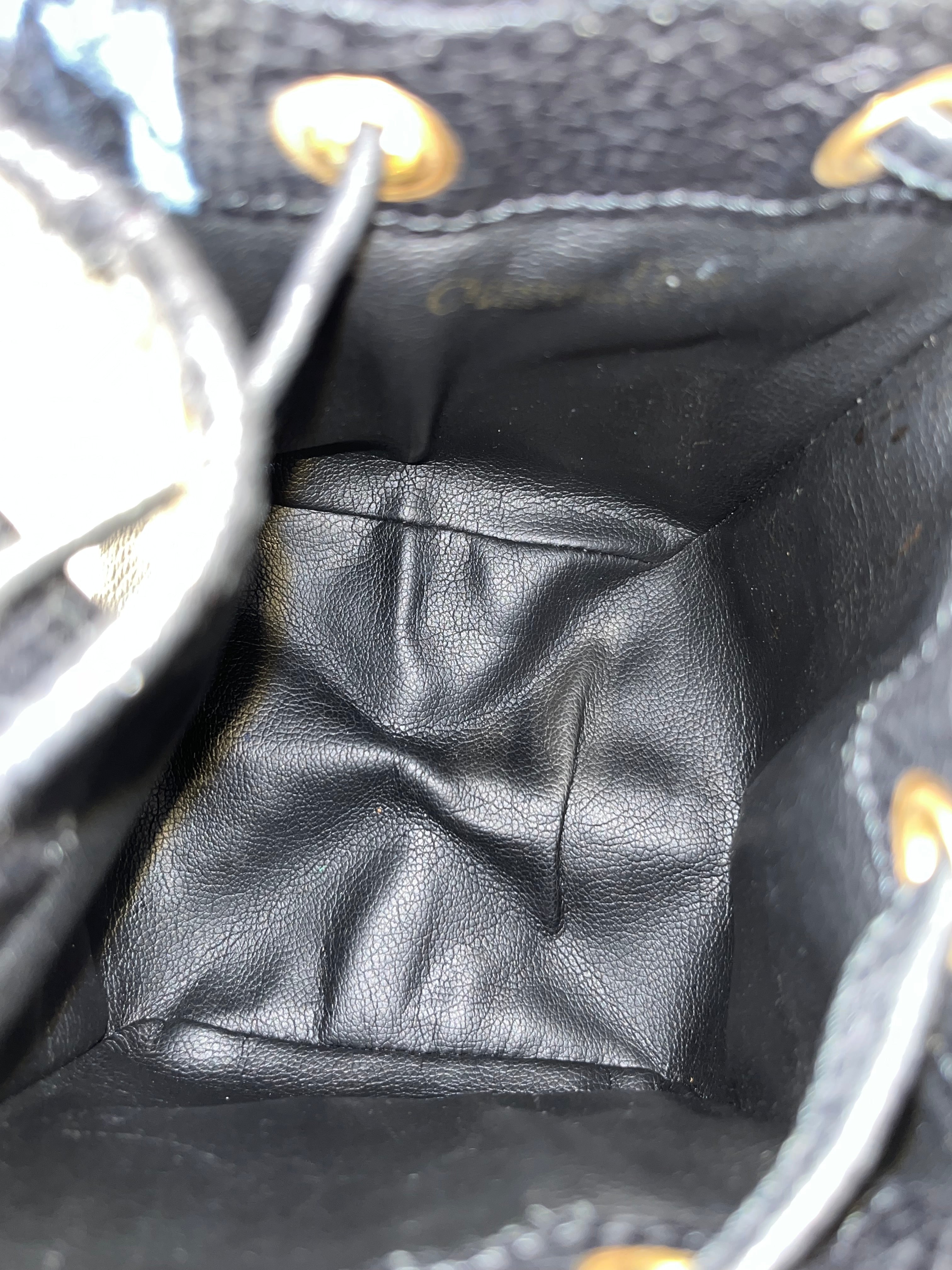 Christian Dior/Hand Bag/Leather/BLK/CD DRAWSTRING MINI HANDBAG view 5