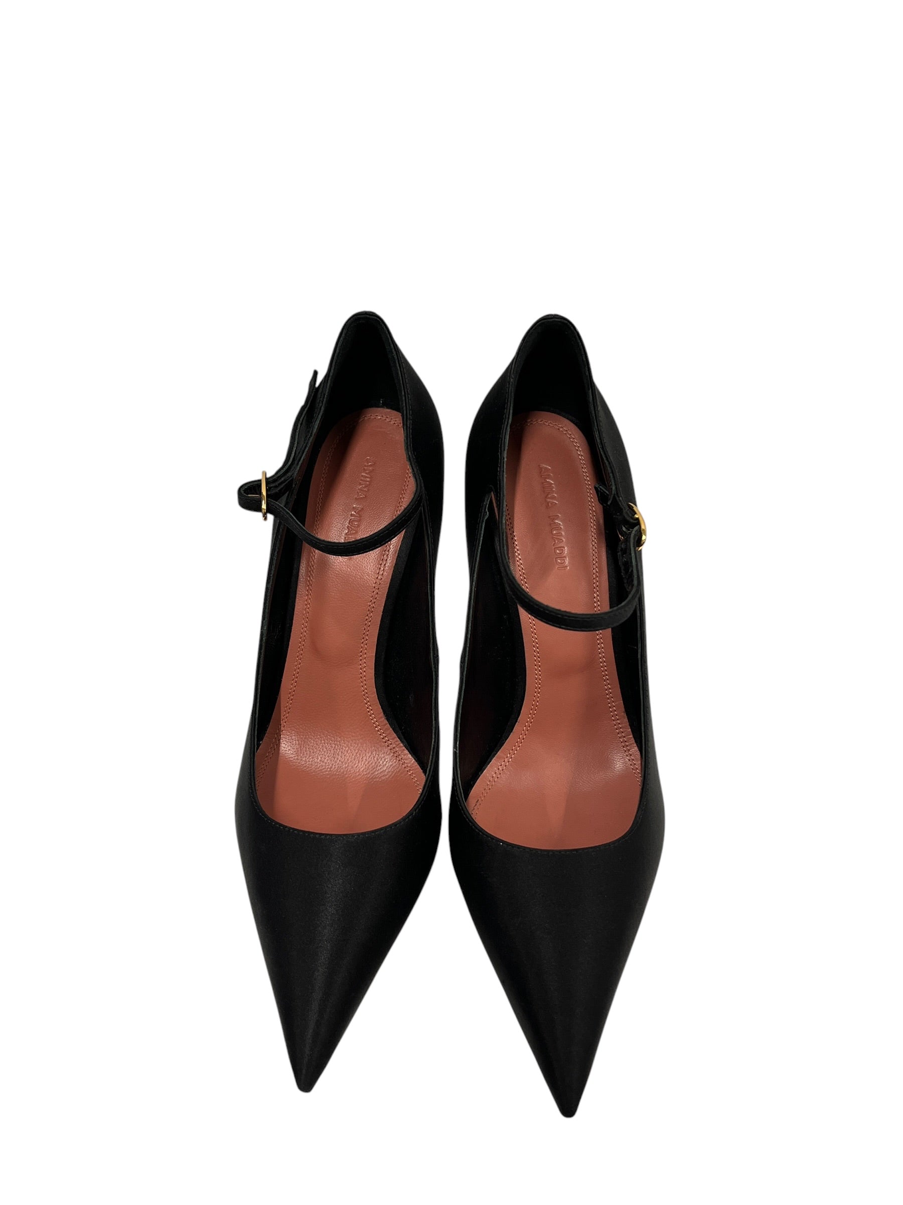 AMINA MUADDI/Heels/EU 38.5/BLK/Yigit Satin Platform Pumps view 3