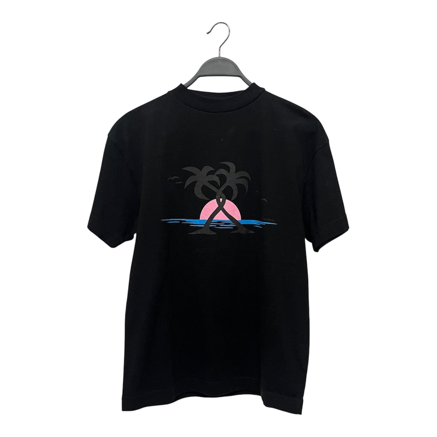 Palm Angels/T-Shirt/XXS/Cotton/BLK/Graphic/beach scene view 1