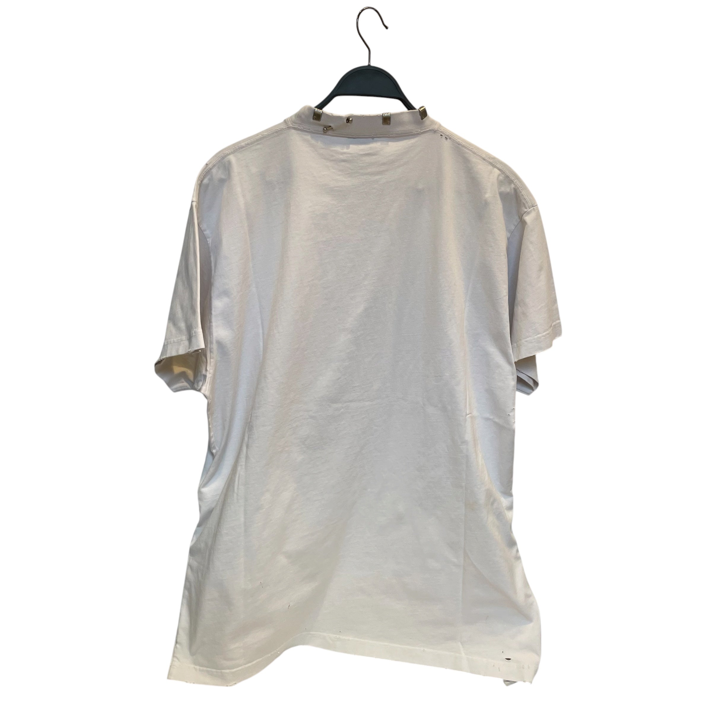 BALENCIAGA/T-Shirt/L/Cotton/WHT/pierced collar view 2