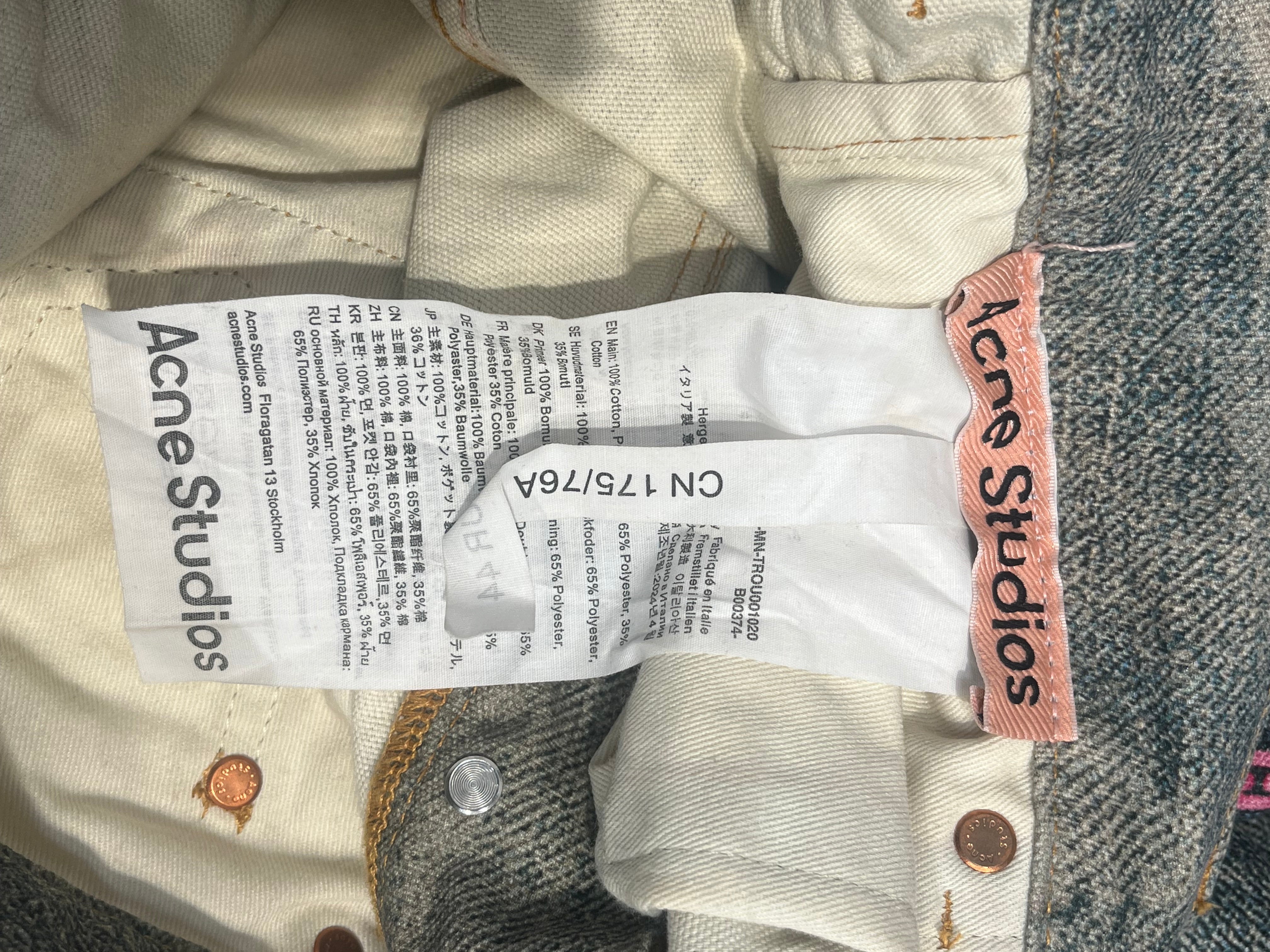 Acne Studios/Pants/44/Cotton/BLU/All Over Print/heart candy barrel leg view 4