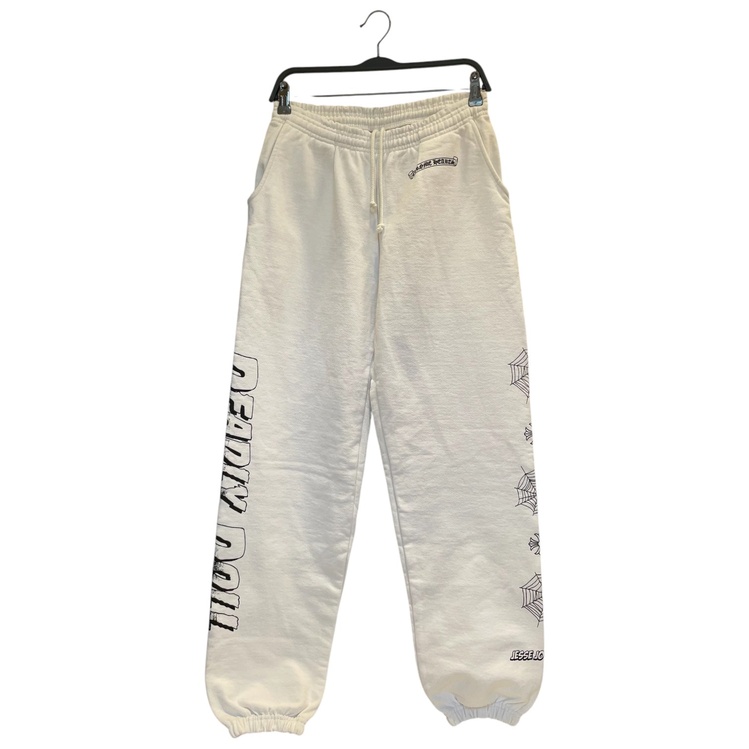 CHROME HEARTS/Straight Pants/M/Cotton/WHT/Joggers/SPIDER WEB SWEAT PANTS view 1