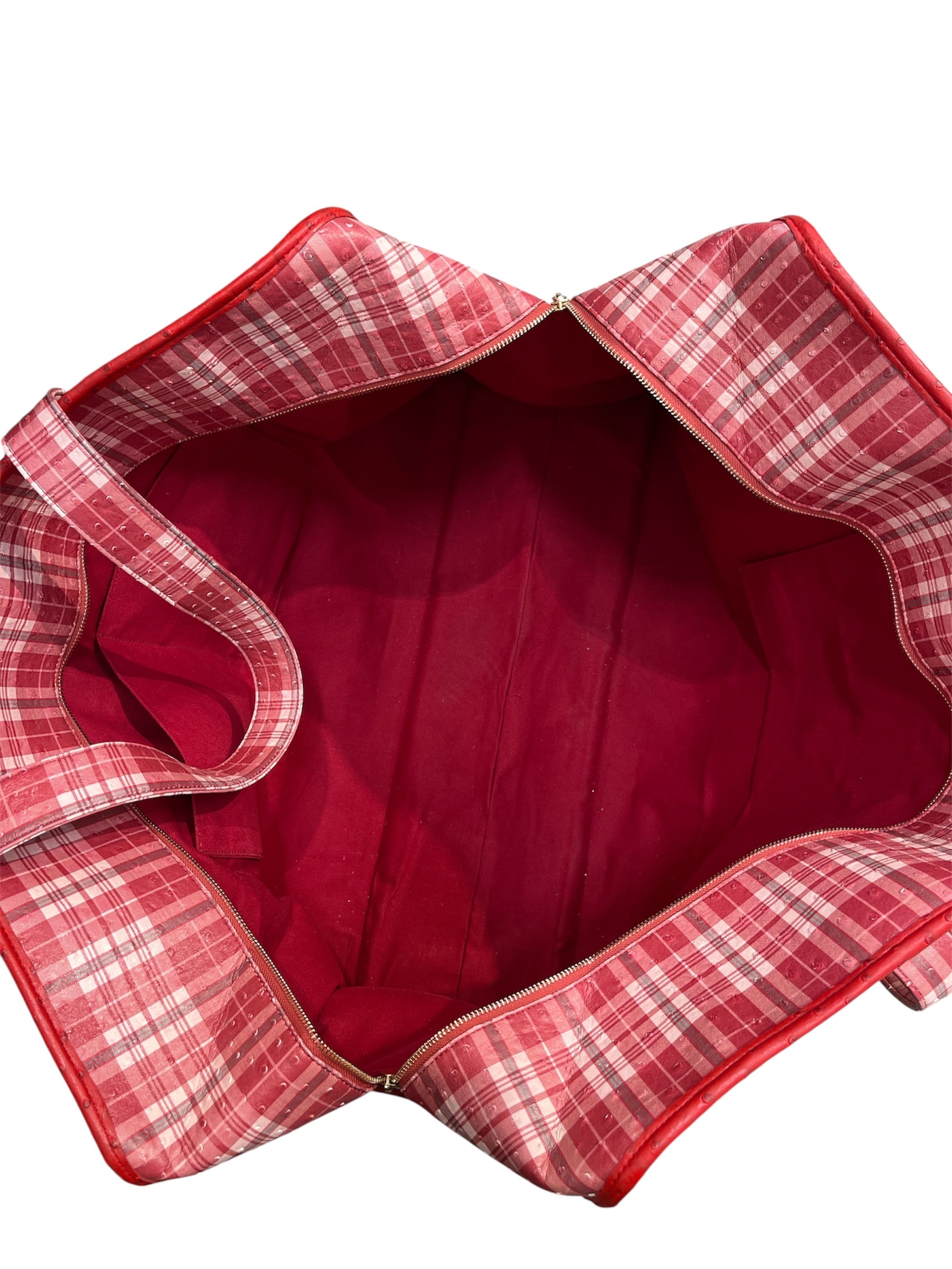 FUGAZI/Bag/Plaid/Faux Leather/RED/veganostritch leather bazaar / view 3