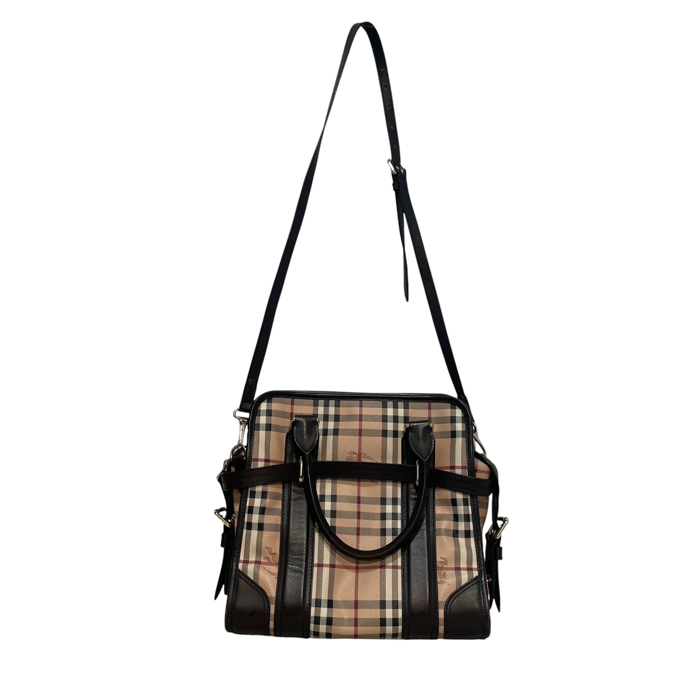 BURBERRY/Cross Body Bag/Plaid/Polyester/BRW/Haymarket Miniford Portrait view 2