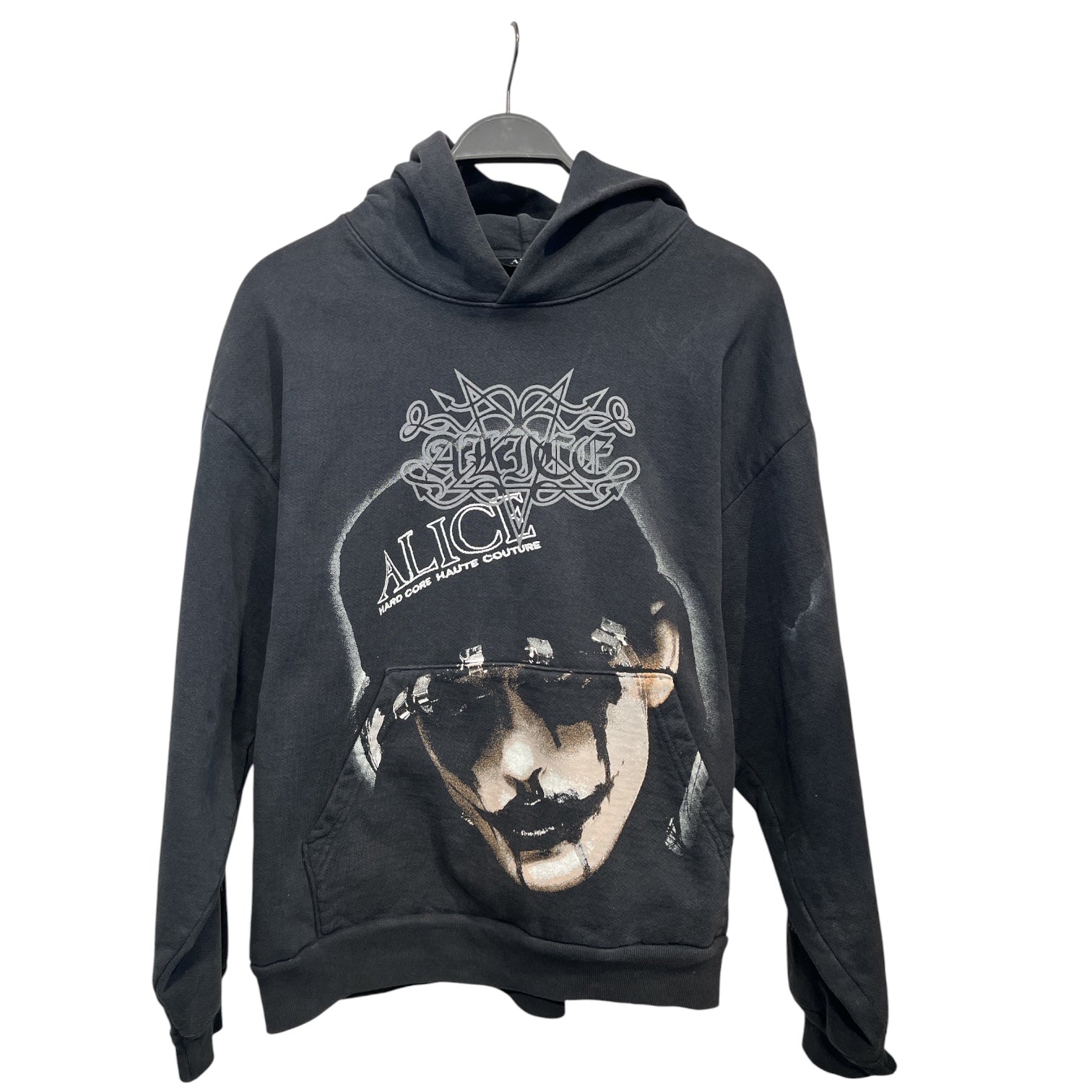ALICE HOLLYWOOD/Hoodie/L/Cotton/BLK/hard core haute couture view 1