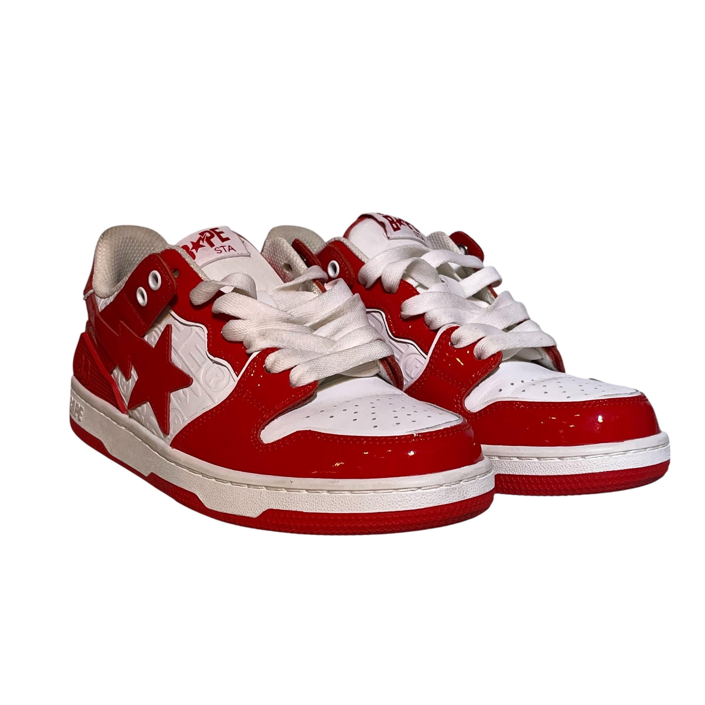 A BATHING APE/Low-Sneakers/US 8/Leather/WHT/SK8 STA #5 Monogram view 1