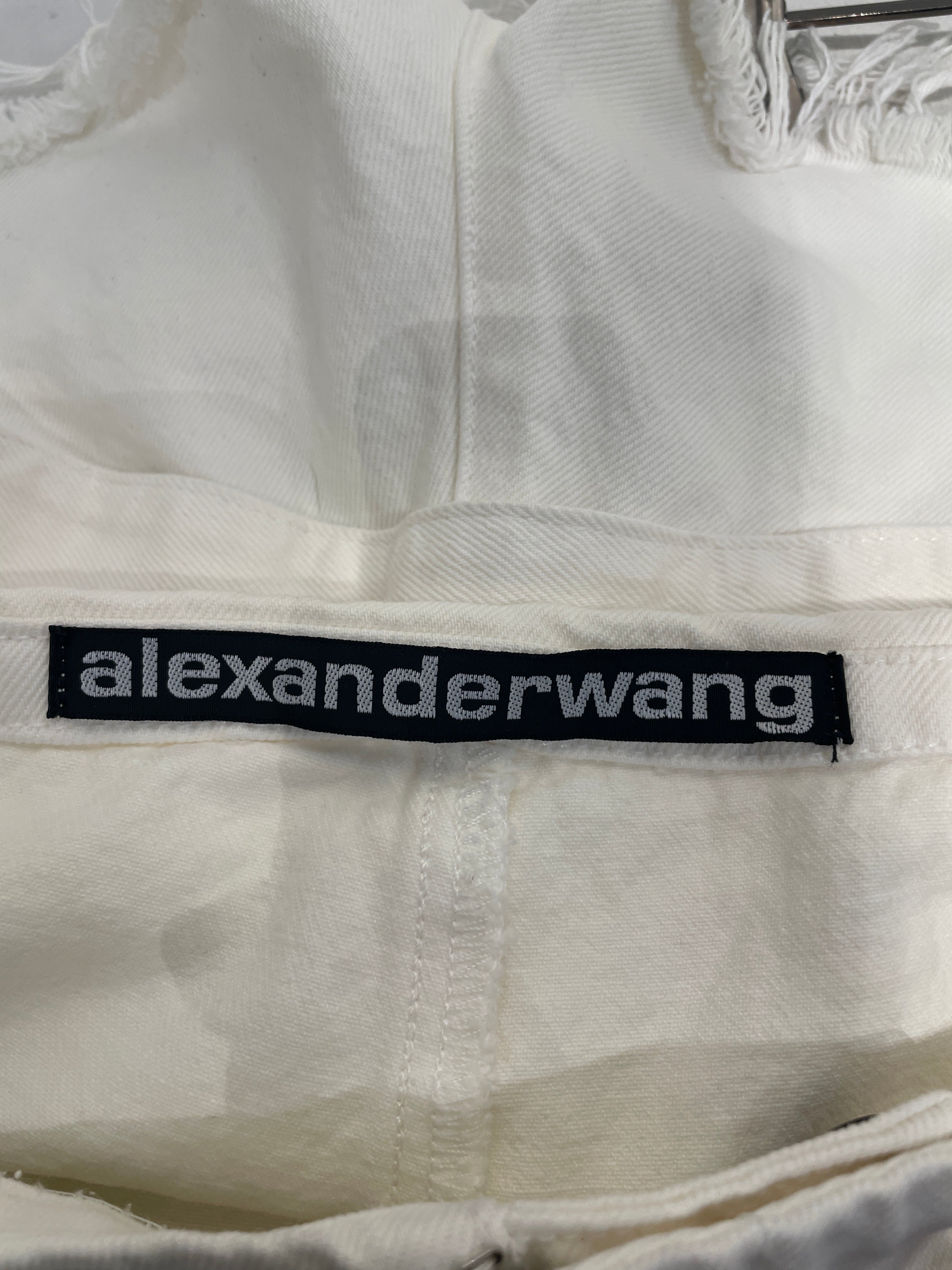 Alexander Wang/Shorts/27/Denim/WHT/tie front view 3