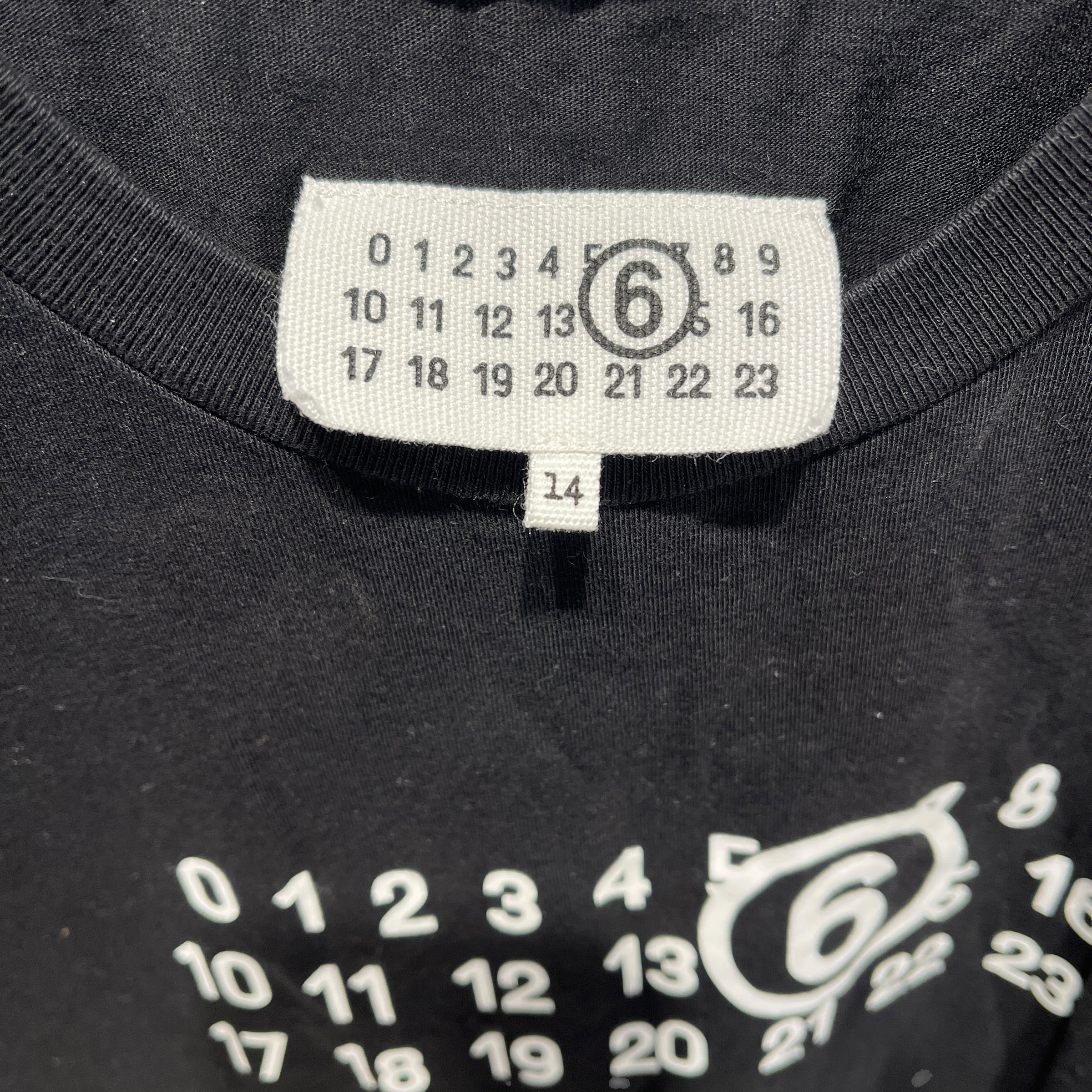 Maison Margiela/T-Shirt/14/Cotton/BLK/6 "numbers" view 3