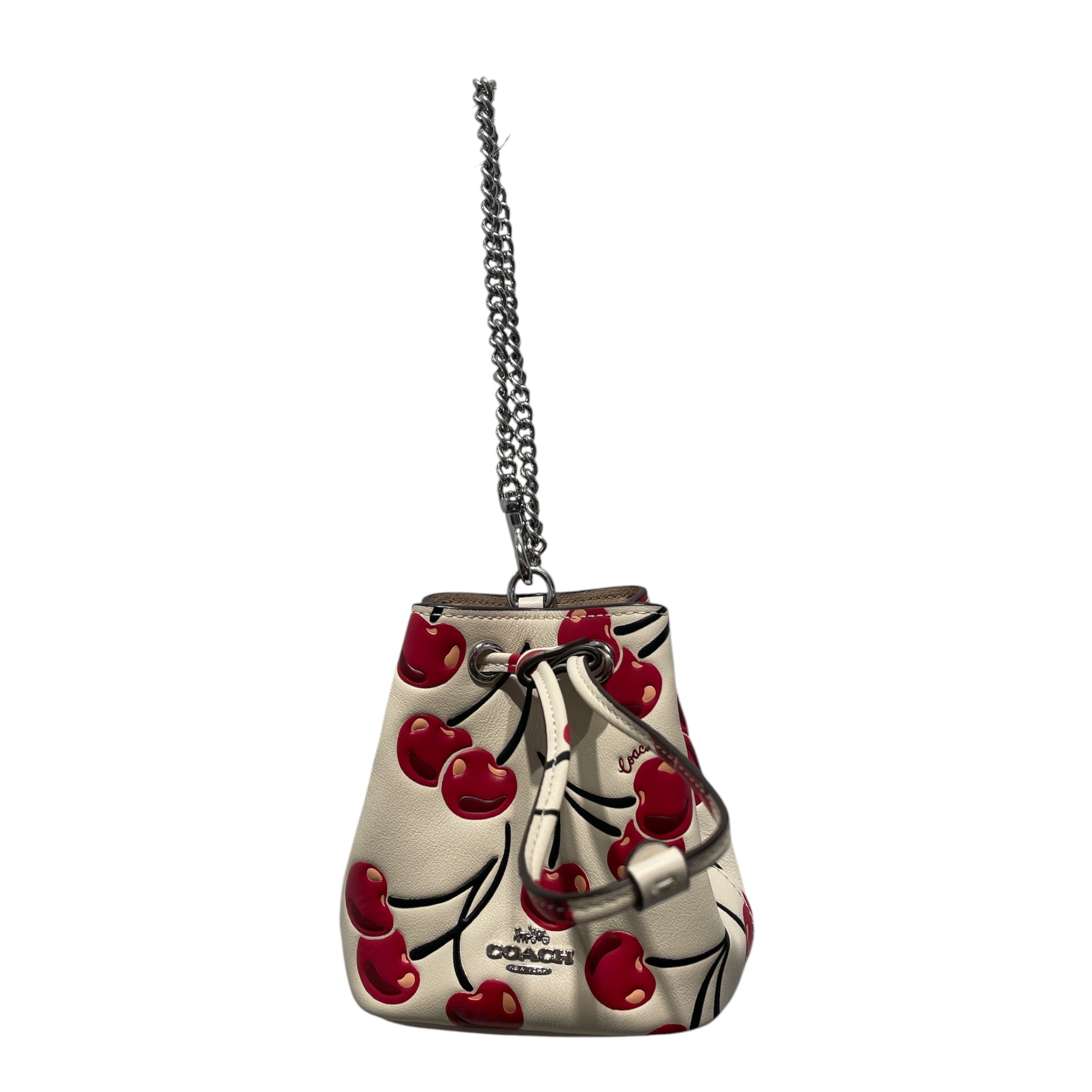 COACH/Pouch/All Over Print/Leather/WHT/Cherry Chain Wrislet view 2