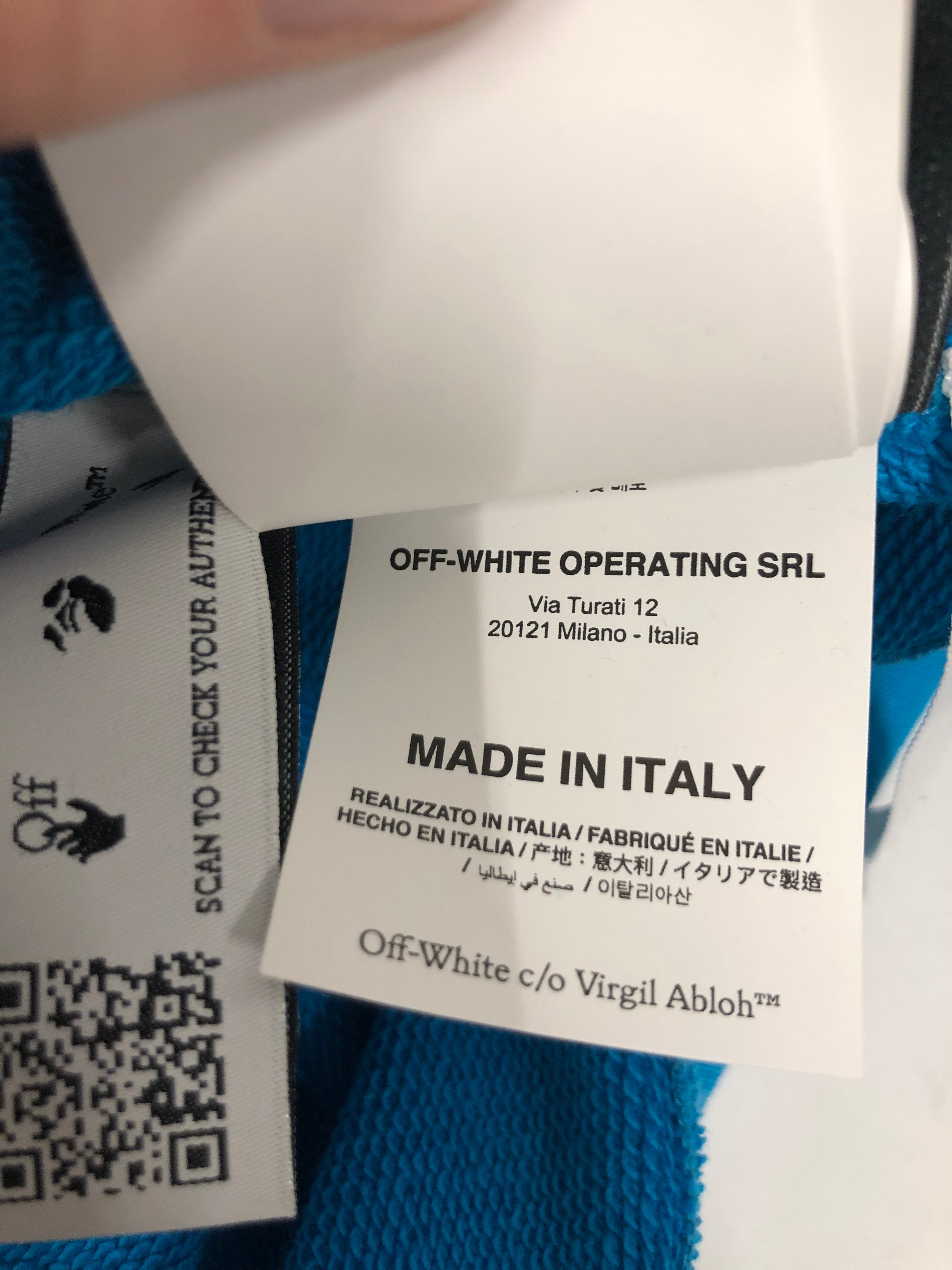OFF-WHITE/Hoodie/M/Cotton/BLU/Off White Cropped Hoodie (W) view 11