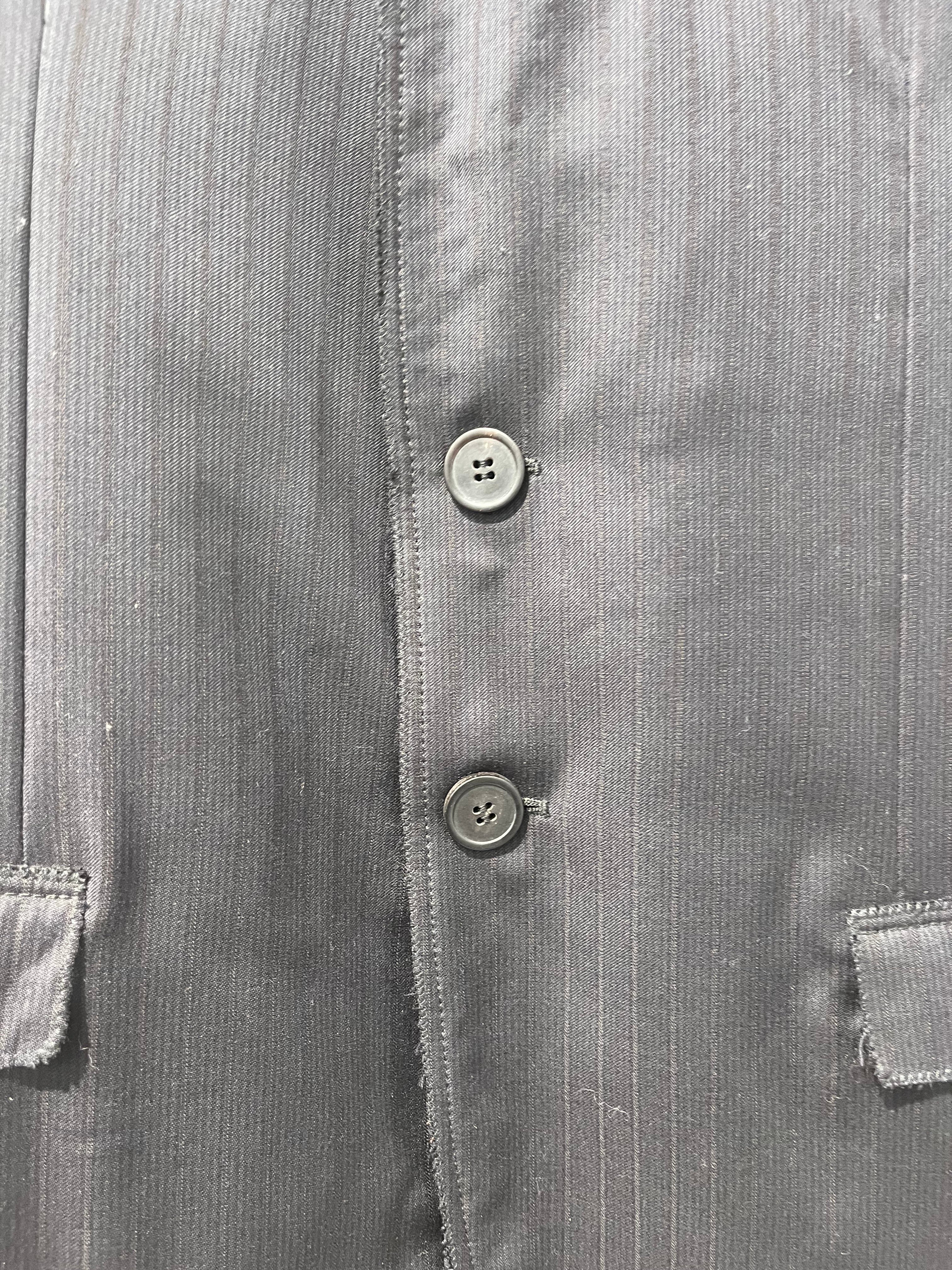 LANVIN/Tailored Jkt/48/Wool/NVY/Stripe/blk felted neck collar/M01VG88 view 4
