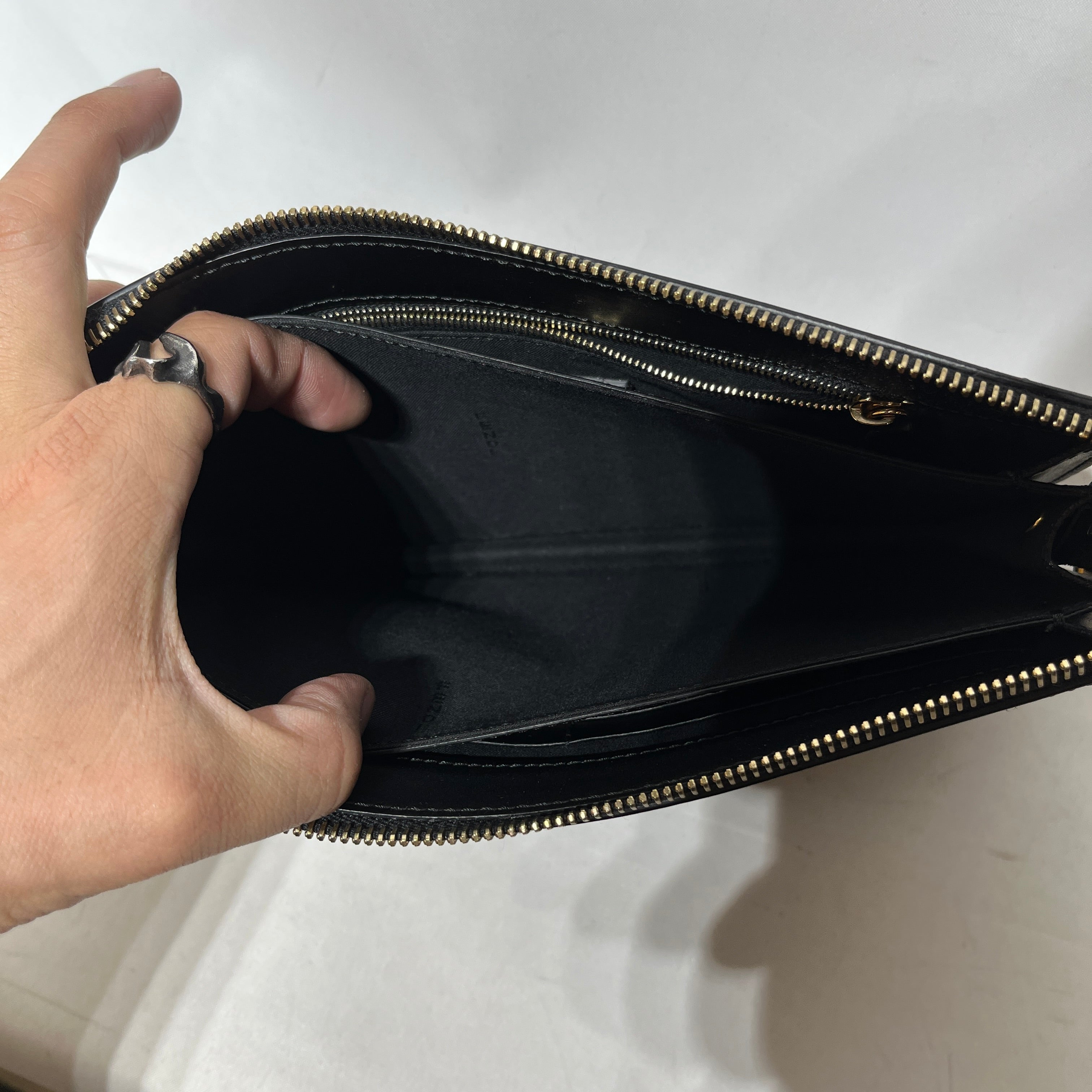 FENDI/Pouch/Leather/BLK/GOLD EYE POUCH view 7
