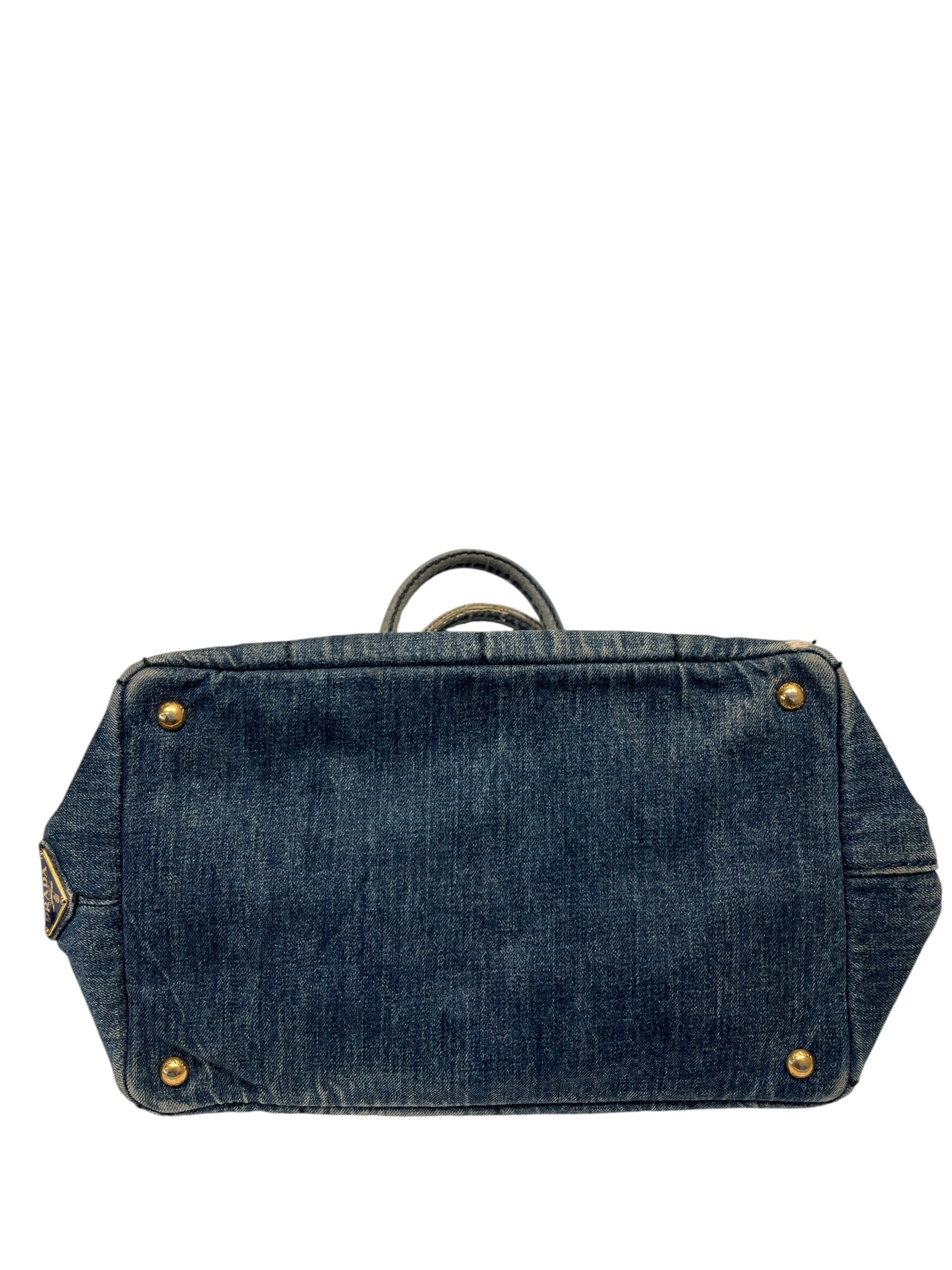 PRADA/Hand Bag/Cotton/IDG/Soft Denim Bag view 3