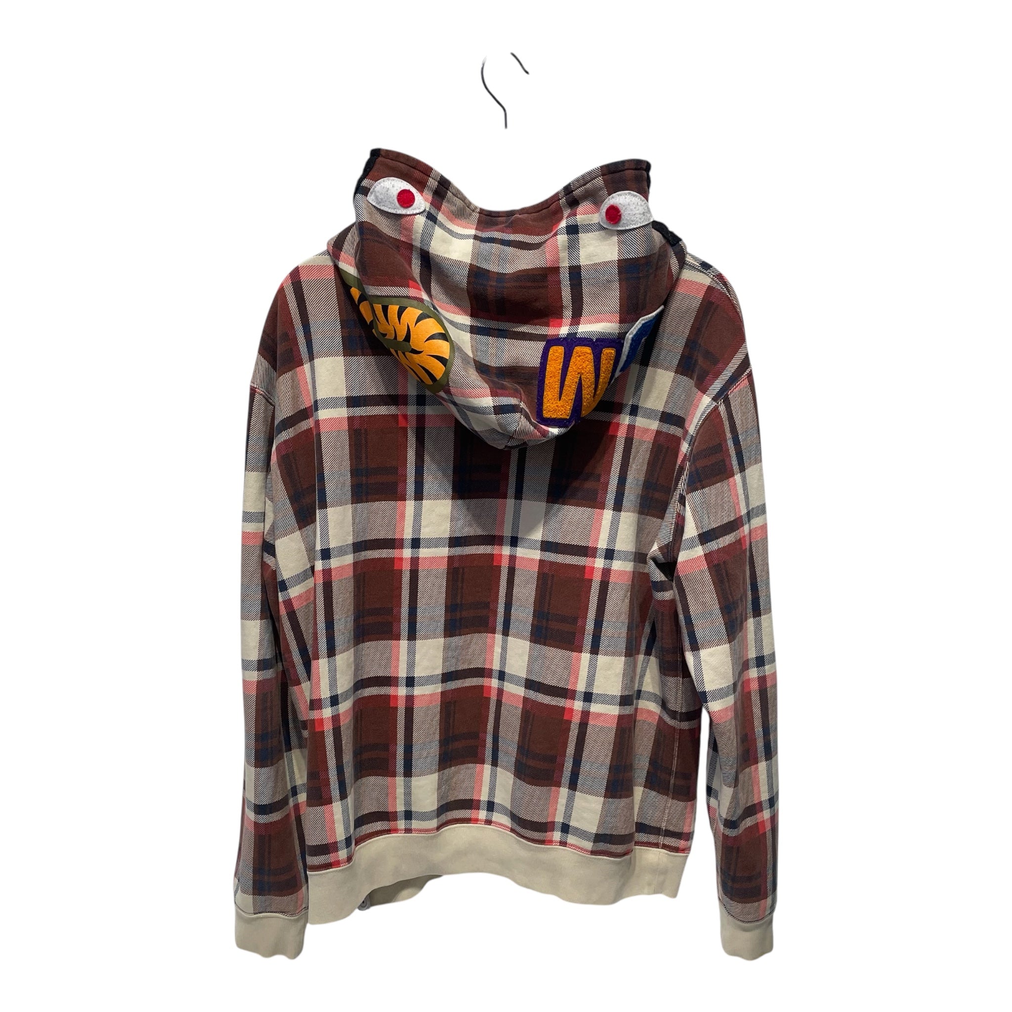 A BATHING APE/Zip Up Hoodie/L/Plaid/Cotton/BRD/SHARK HOODIE PLAID view 2