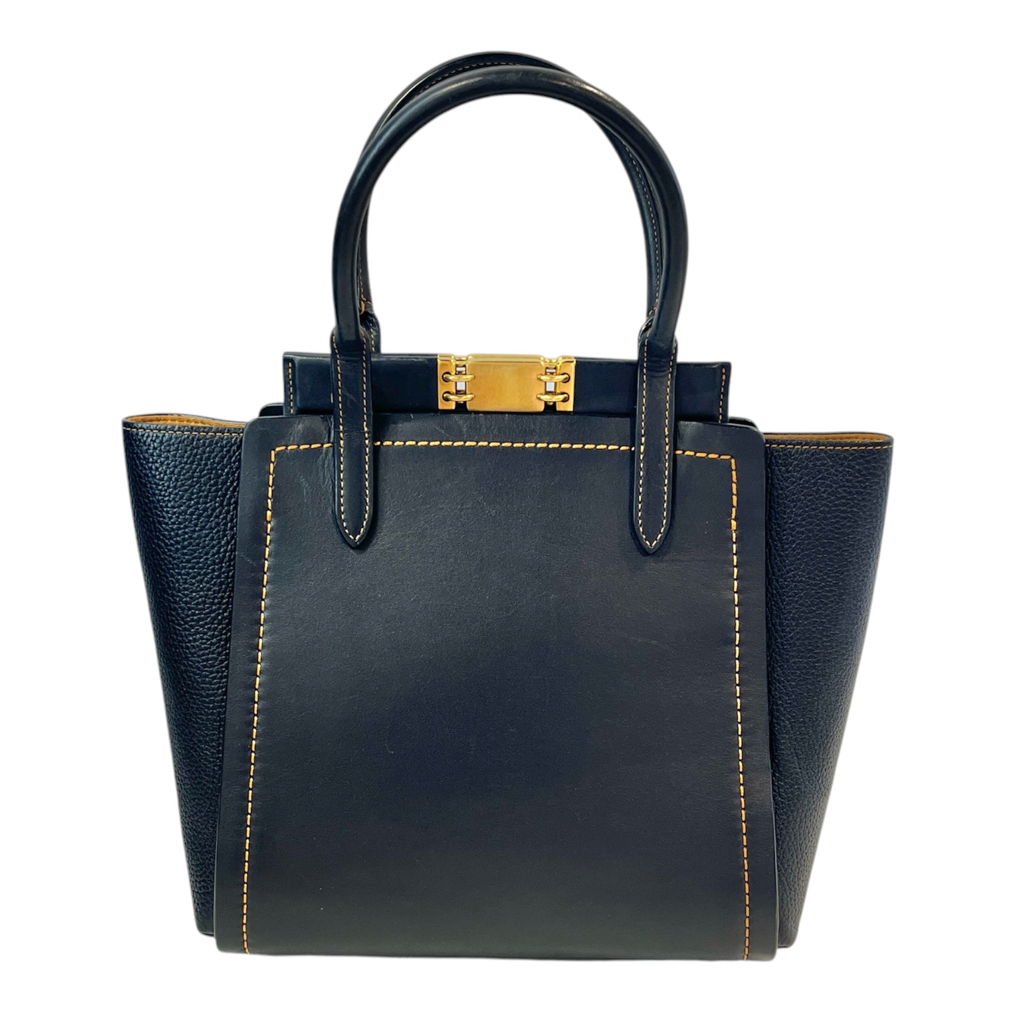COACH/Tote Bag/Leather/NVY/TROUPE TURNLOCK TOTE view 2