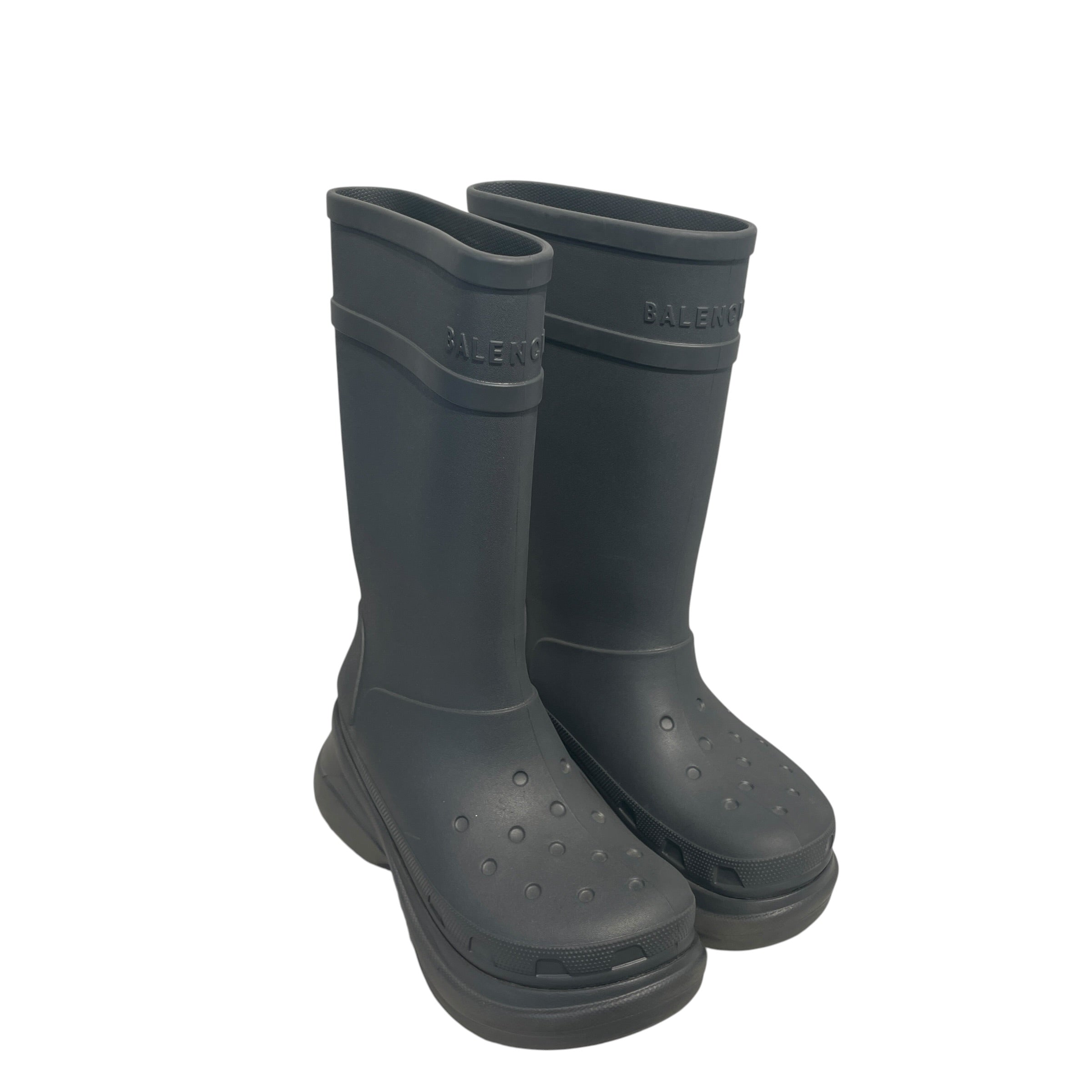 BALENCIAGA/Rain Boots/EU 44/GRY/croc boot view 1