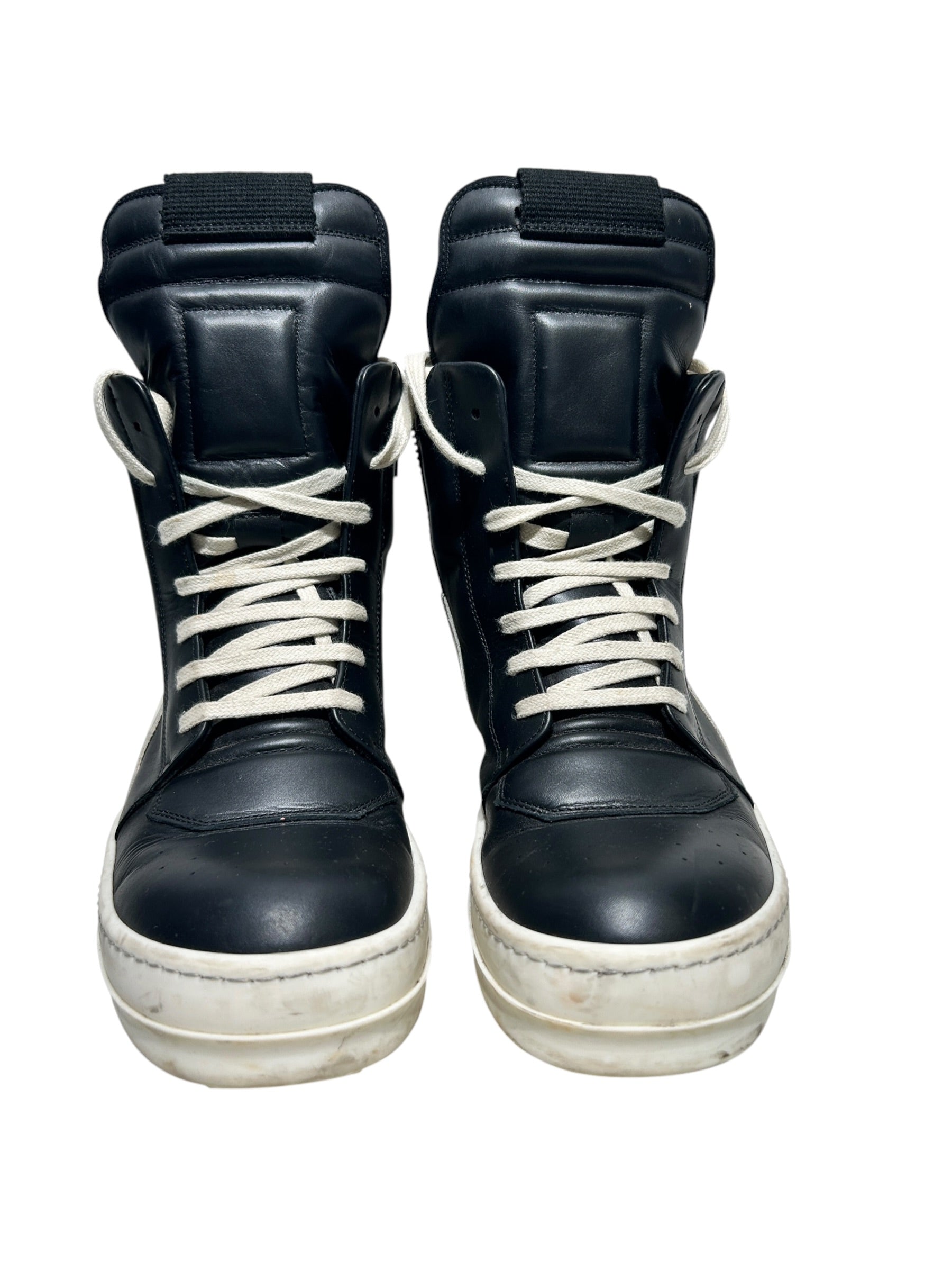 Rick Owens/Hi-Sneakers/EU 39/Leather/BLK/GEOBASKET BLACK AND WHITE view 4