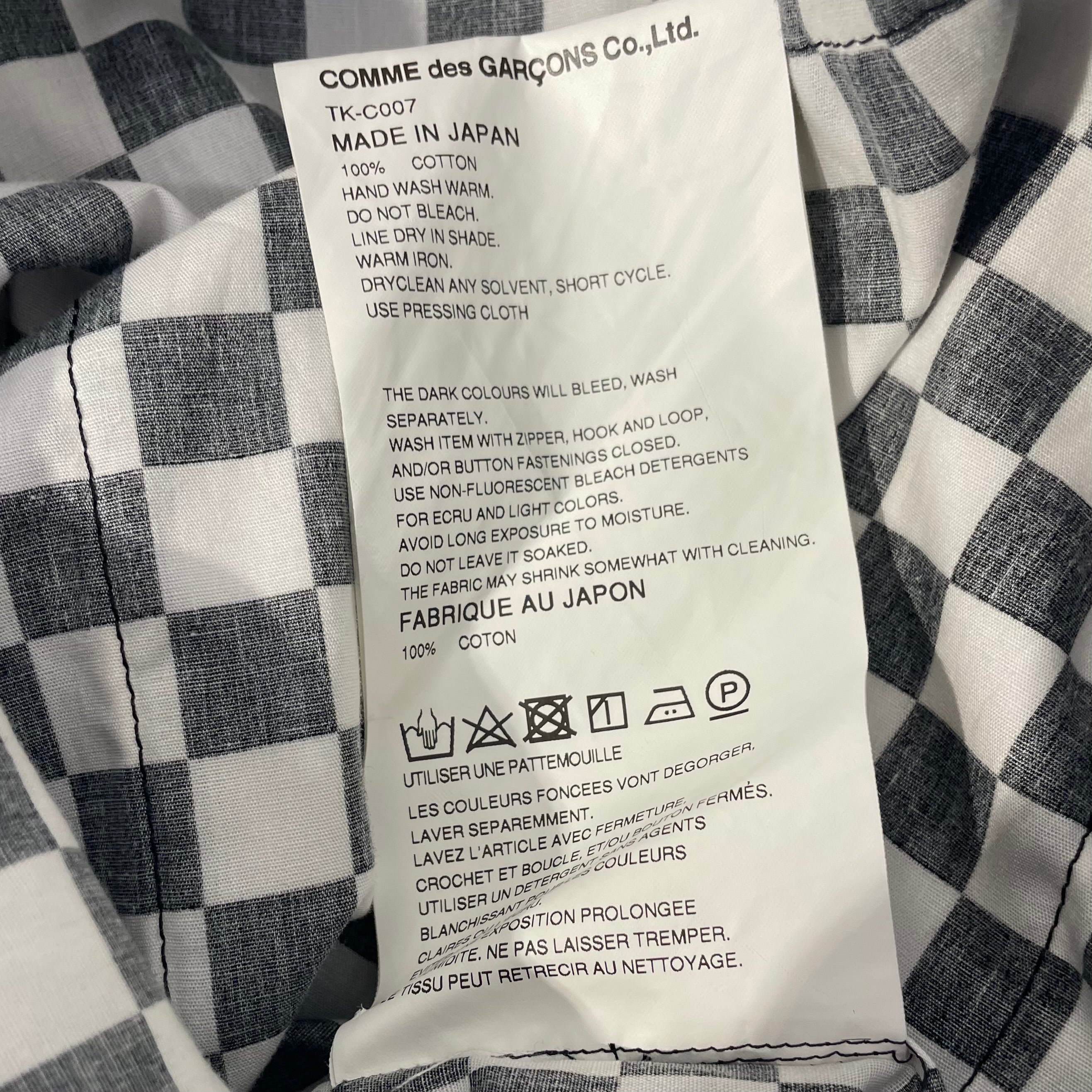 Tao COMME des GARCONS/Trench Coat/M/Cotton/BLK/All Over Print/ view 4