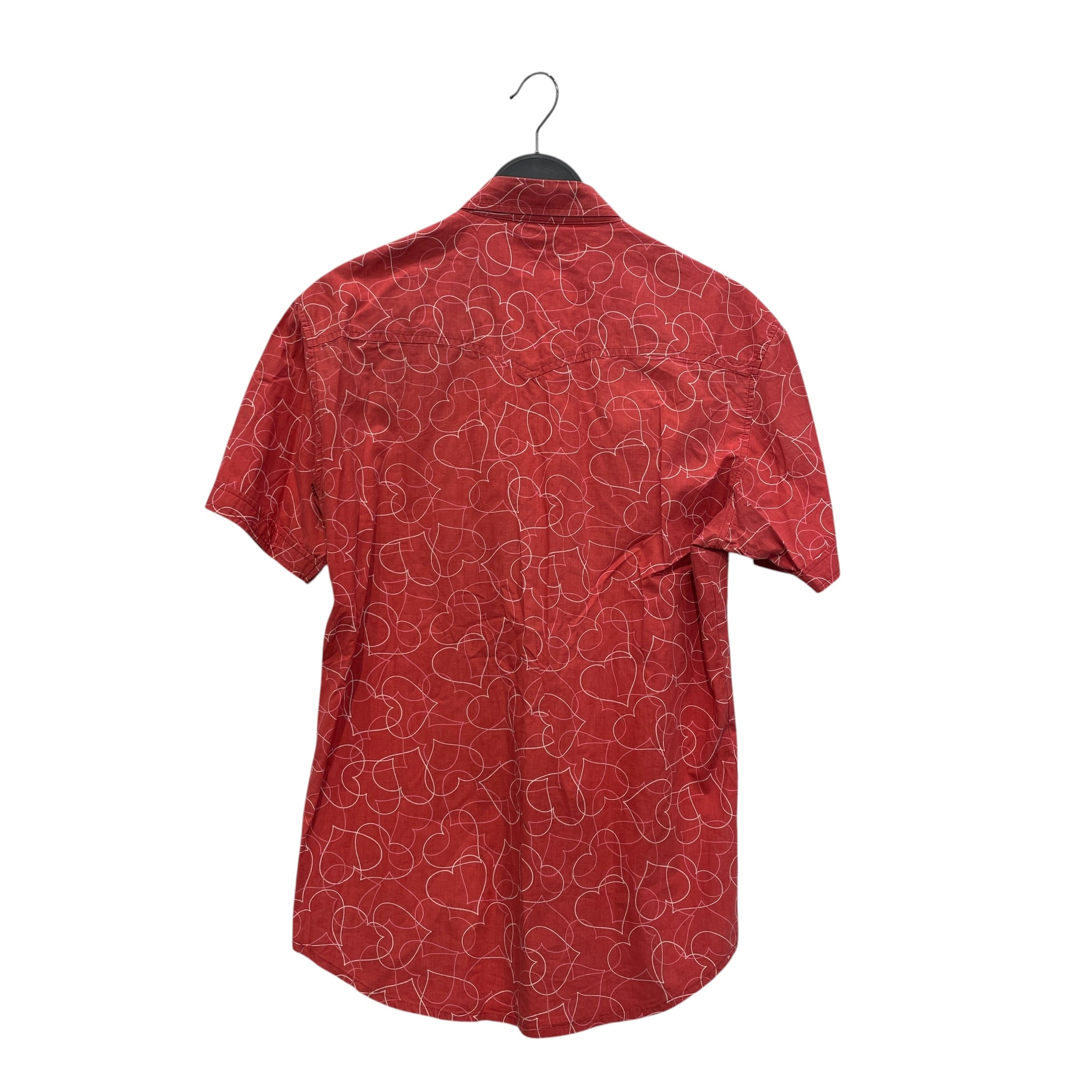 D&G/Polo Shirt/L/Cotton/RED/All Over Print/ALL OVER HEARTS/SNAP BUTTON view 2