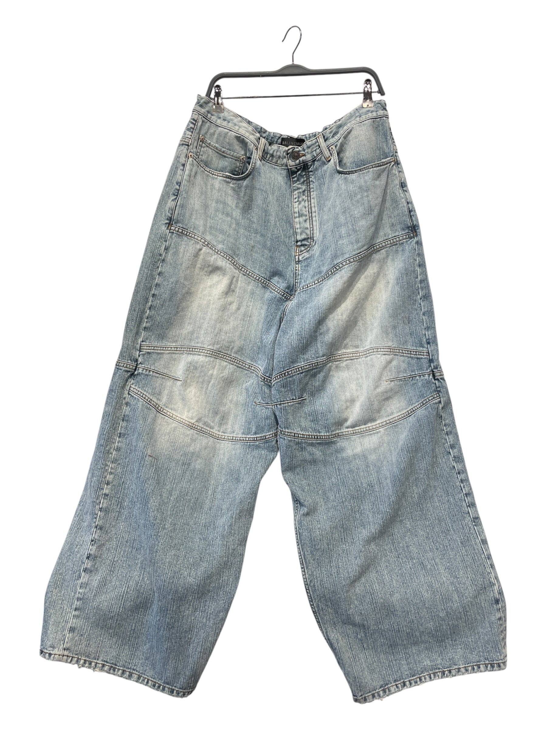 BALENCIAGA/Straight Pants/L/Denim/BLU/2024 GEORGE-V PANEL WIDE LEG view 1