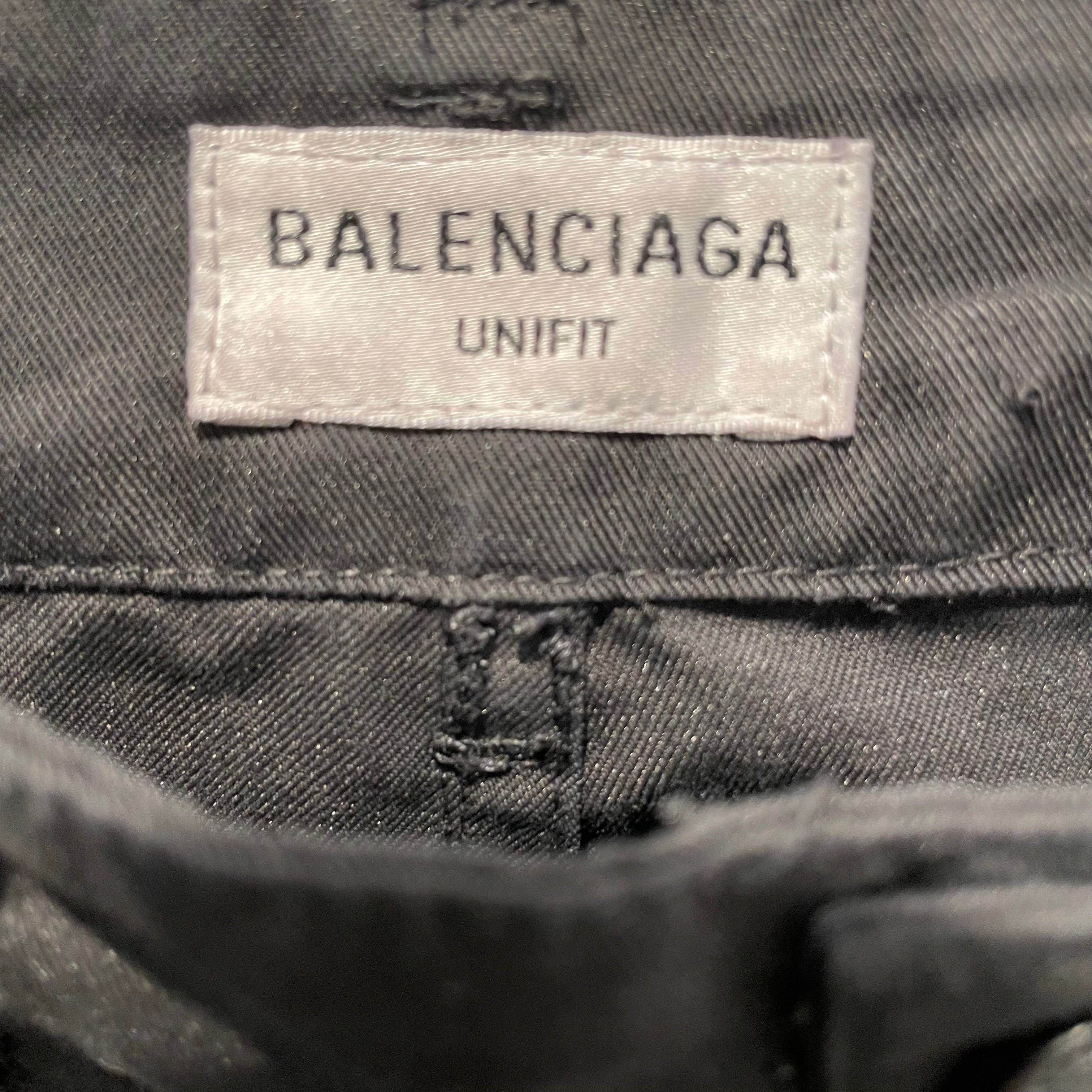 BALENCIAGA/Straight Pants/XS/Cotton/BLK/FLARE DISTRESS view 3