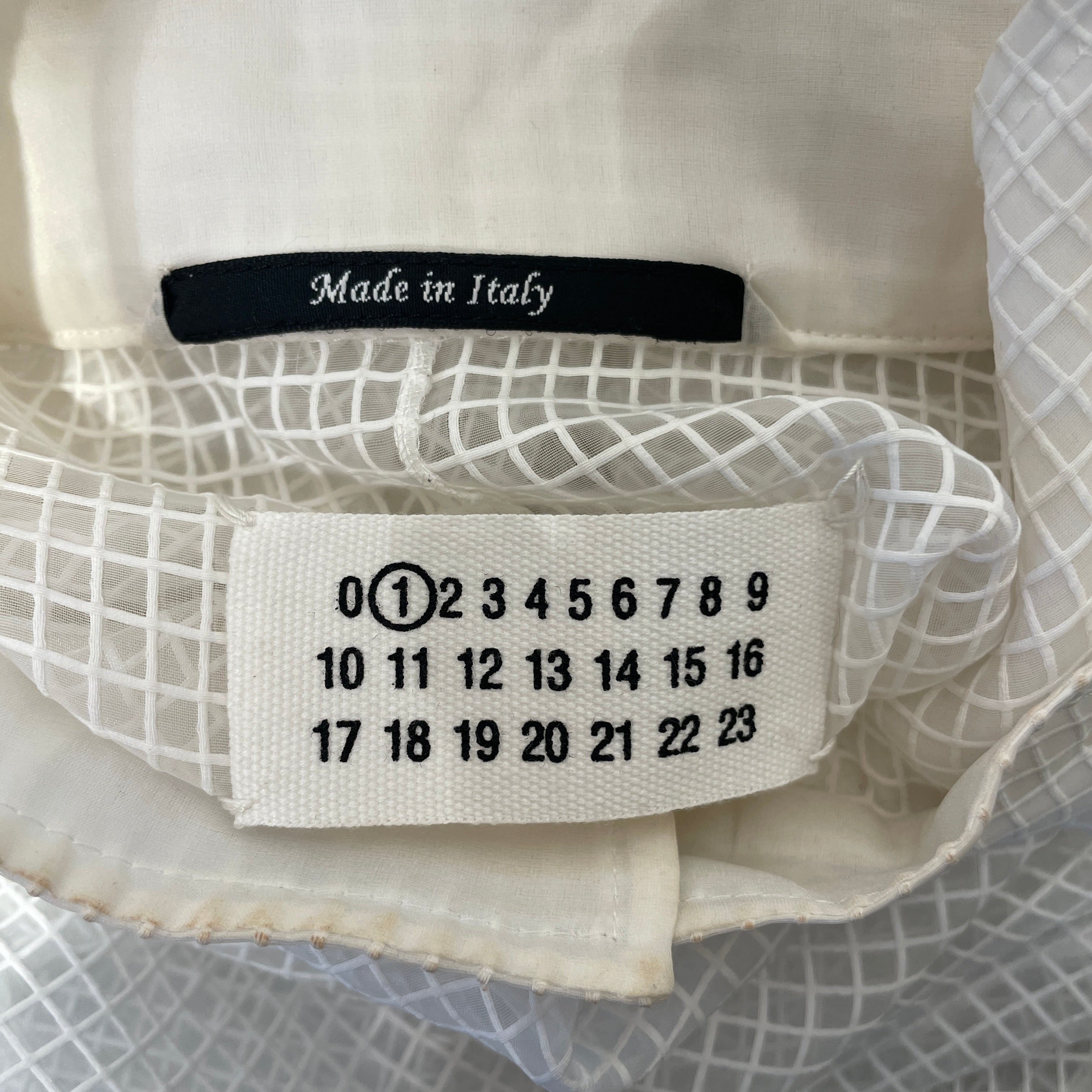 Maison Margiela/Trench Coat/S/Stripe/Polyester/WHT/SHEER WINDOWPANE view 3