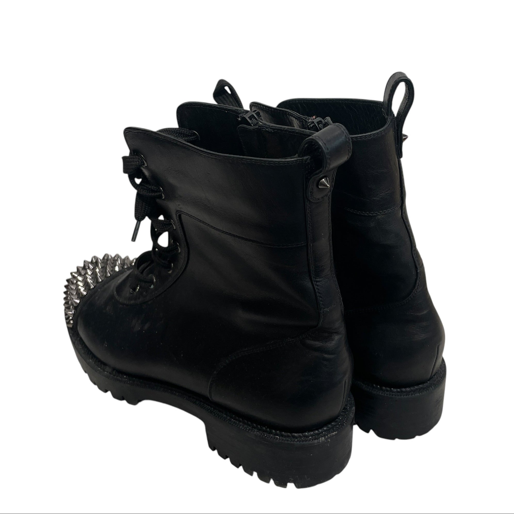 Christian Louboutin/Boots/EU 39.5/Leather/BLK/STUDDED CAP TOE view 2