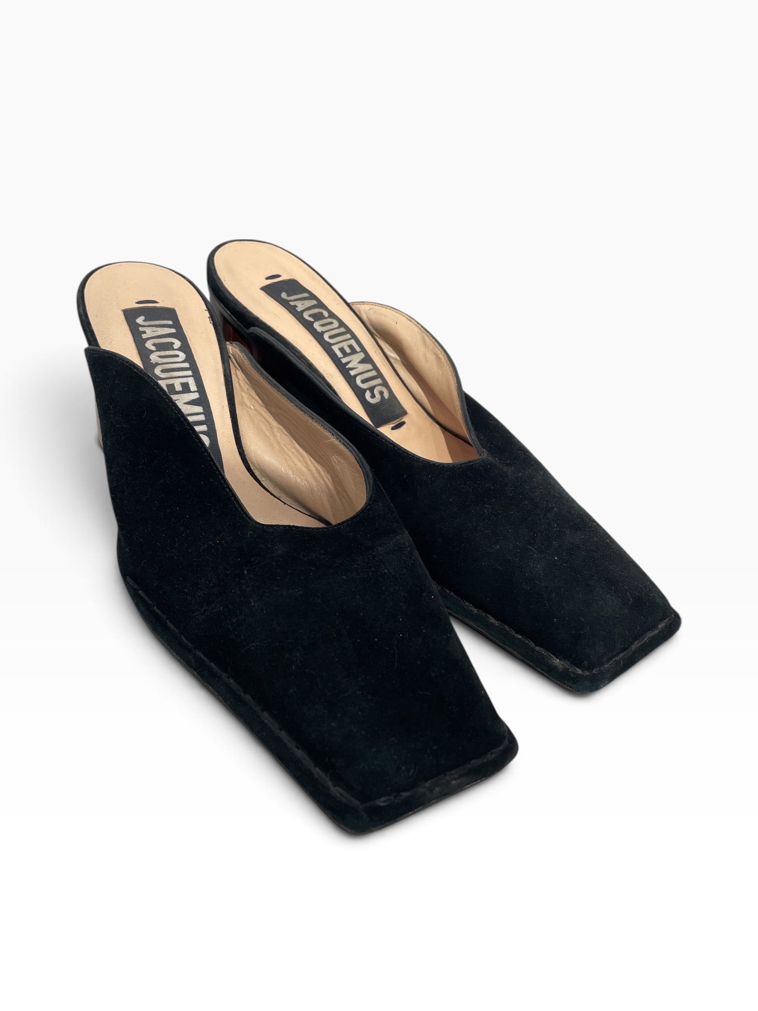 JACQUEMUS/Heels/EU 38/Suede/BLK/SUADE MULE view 1
