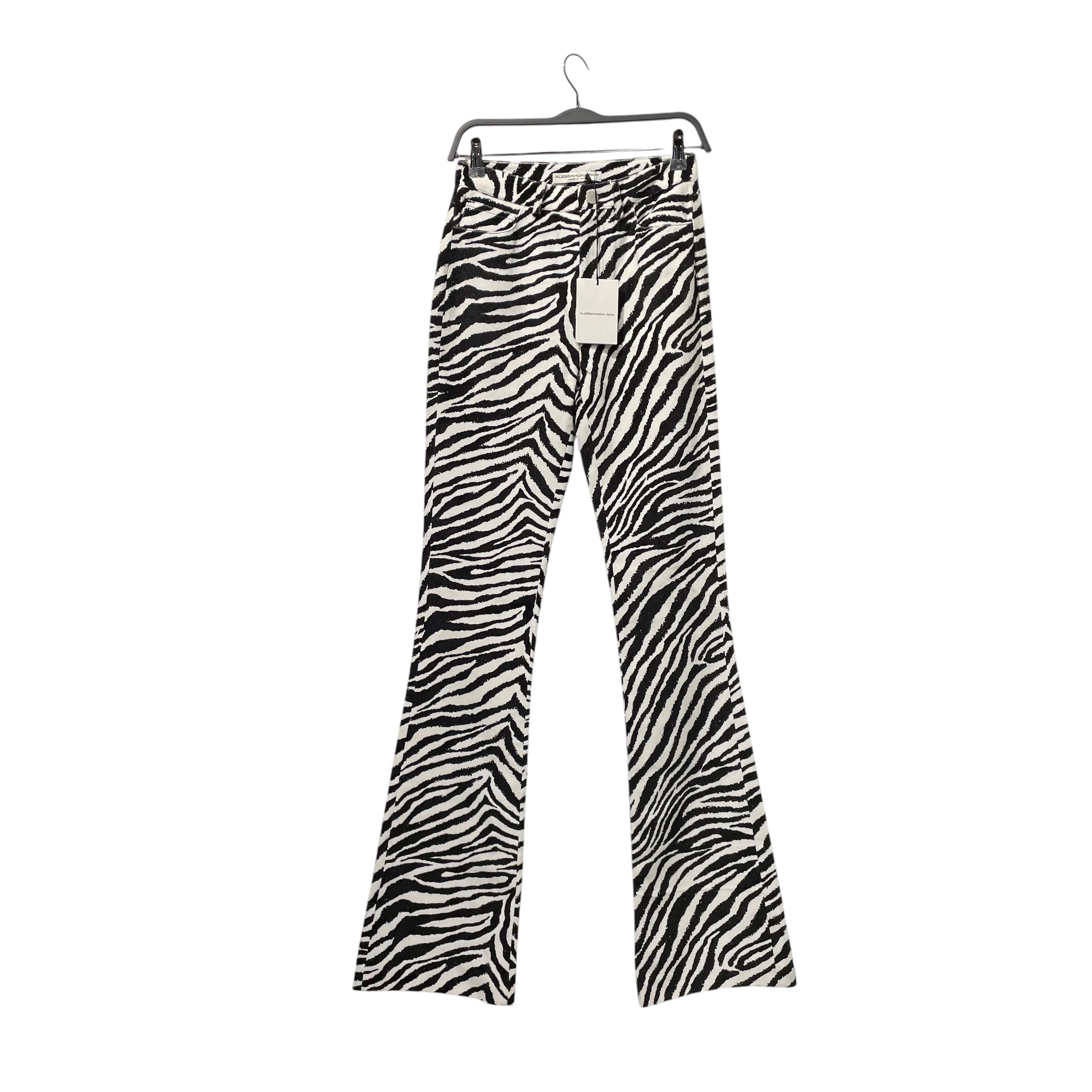 ALESSANDRA RICH///Bootcut Pants/38/Animal Pattern/Denim/WHT//W [Designers] Design/ view 1