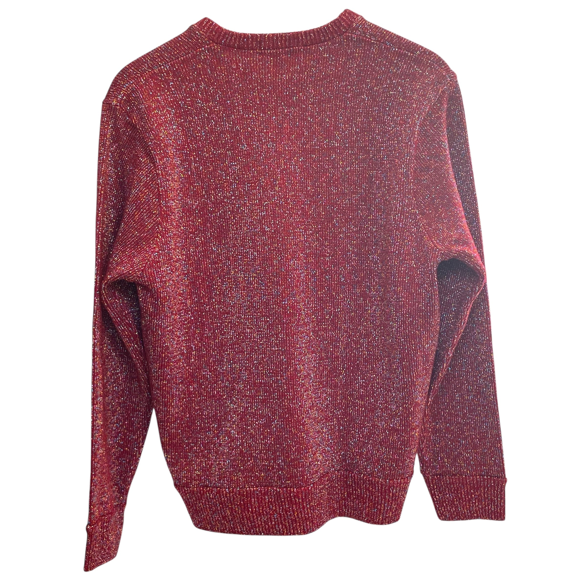 Supreme/Sweatshirt/M/Glitter/Cotton/RED/vneck rainbow glitter all over view 2