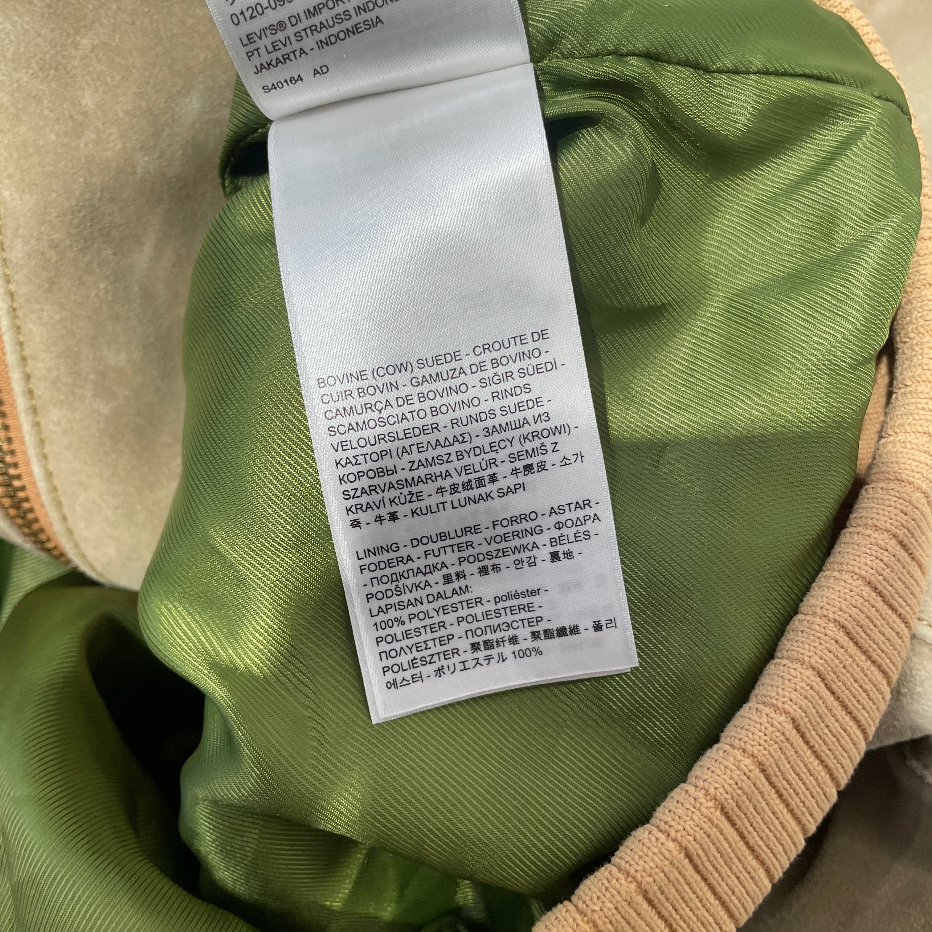 Levi's Vintage Clothing/Flight Jkt/S/Suede/KHK/MADE IN ITALY SUEDE BOMBER view 6