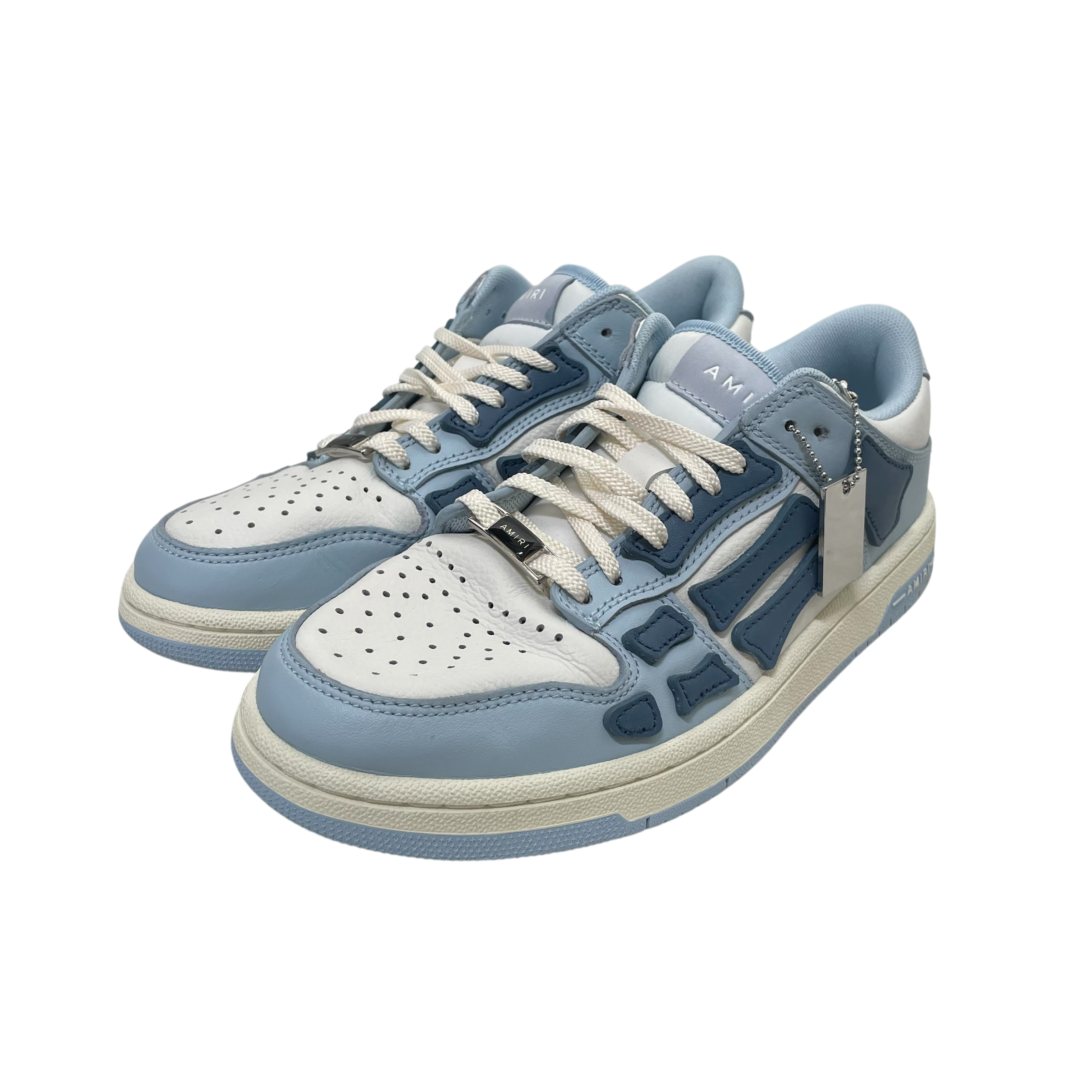 AMIRI/Low-Sneakers/US 8/Leather/WHT/Amiri Skel Top Low Sneaker Blu view 2