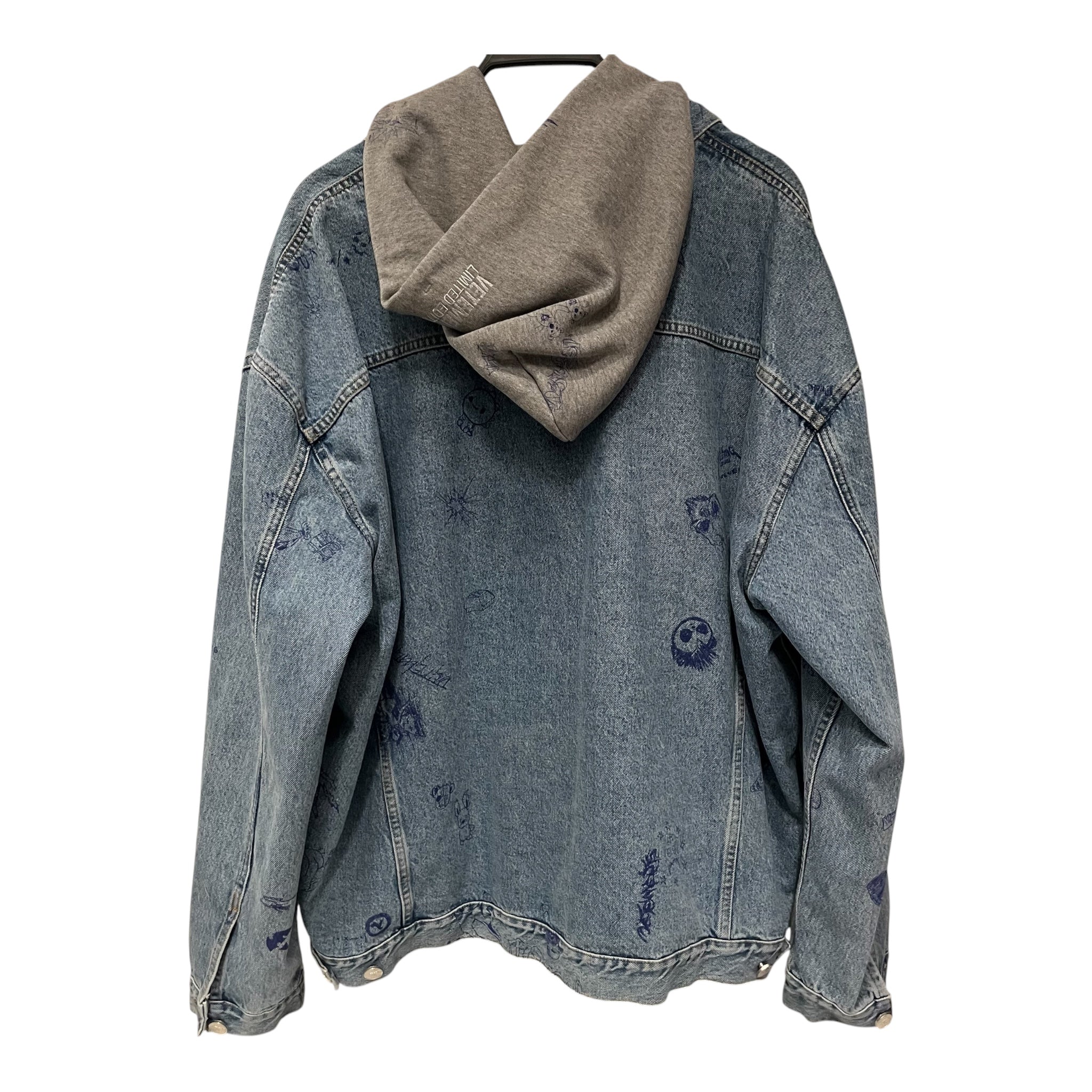 VETEMENTS/Denim Jkt/M/Denim/BLU/scribbled view 2
