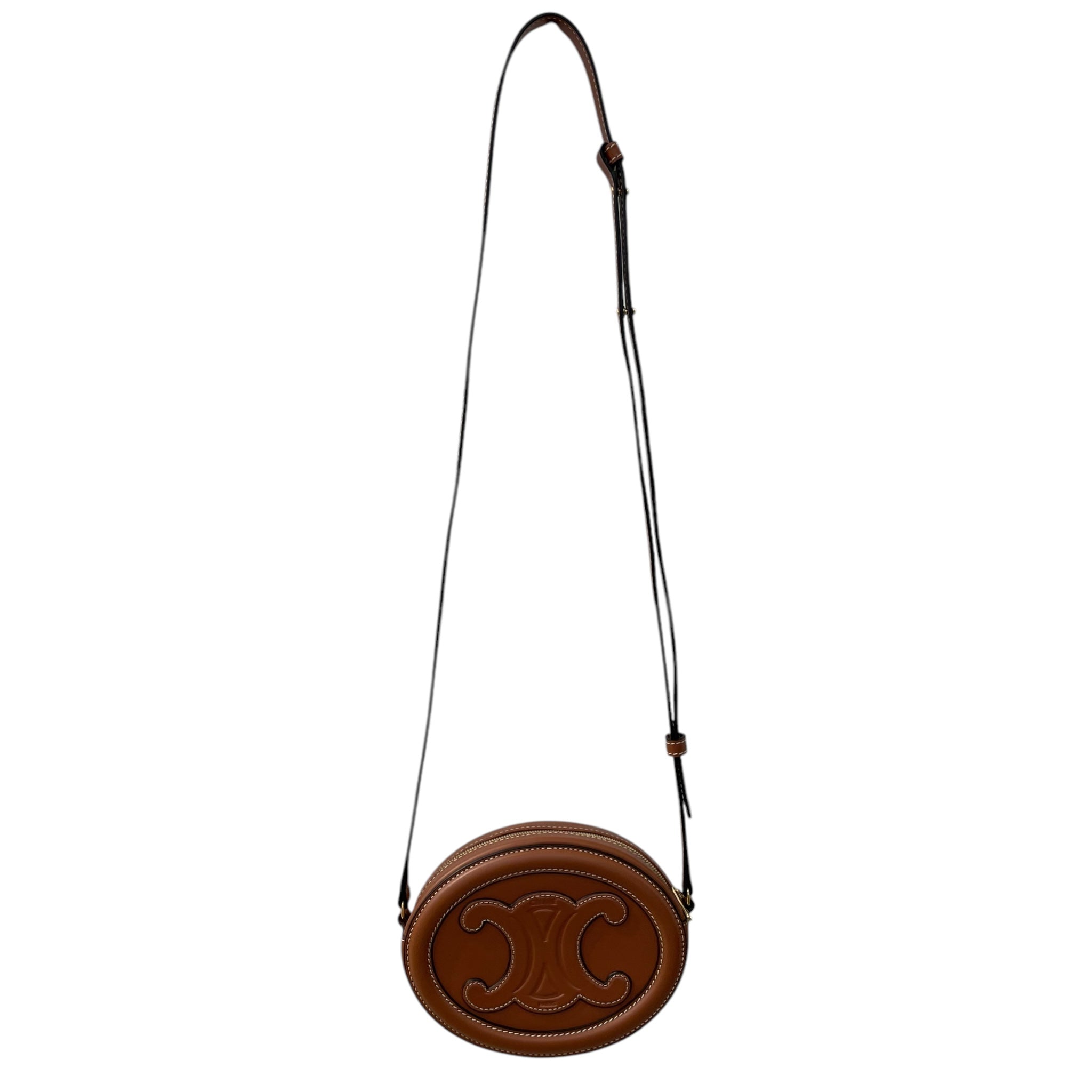 CELINE/Cross Body Bag/S/Leather/BRW/Round Cross body view 1