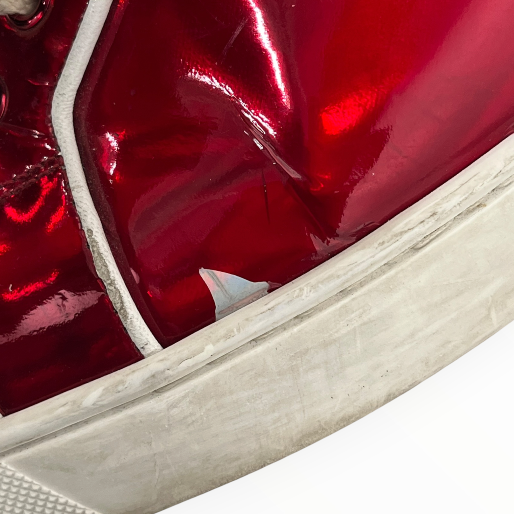 Christian Louboutin/Low-Sneakers/EU 41.5/RED/toe spikes blackbackwhitelogo view 6