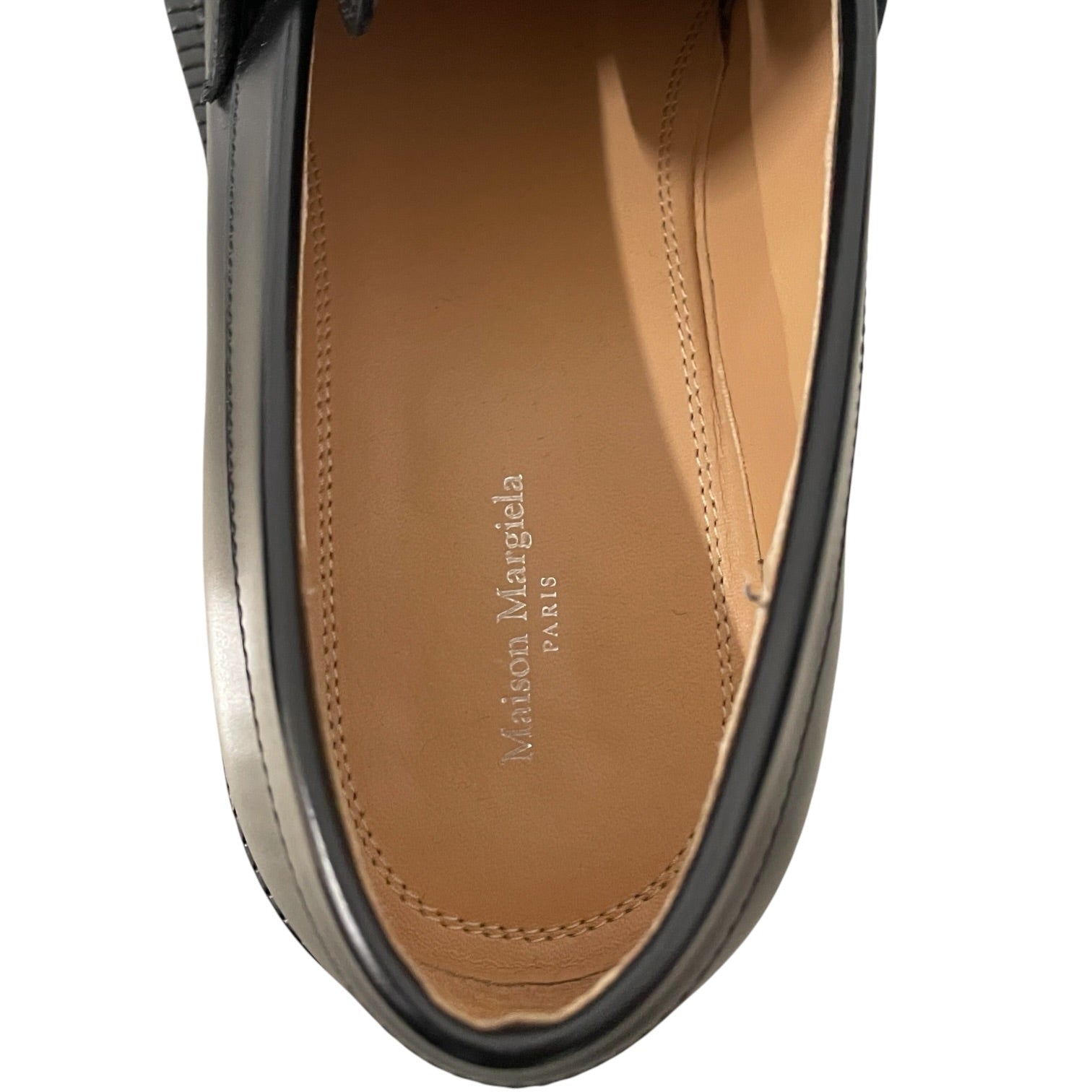Maison Margiela/Loafers/US 8/Leather/BLK/Black Leather Tabi Loafers view 3
