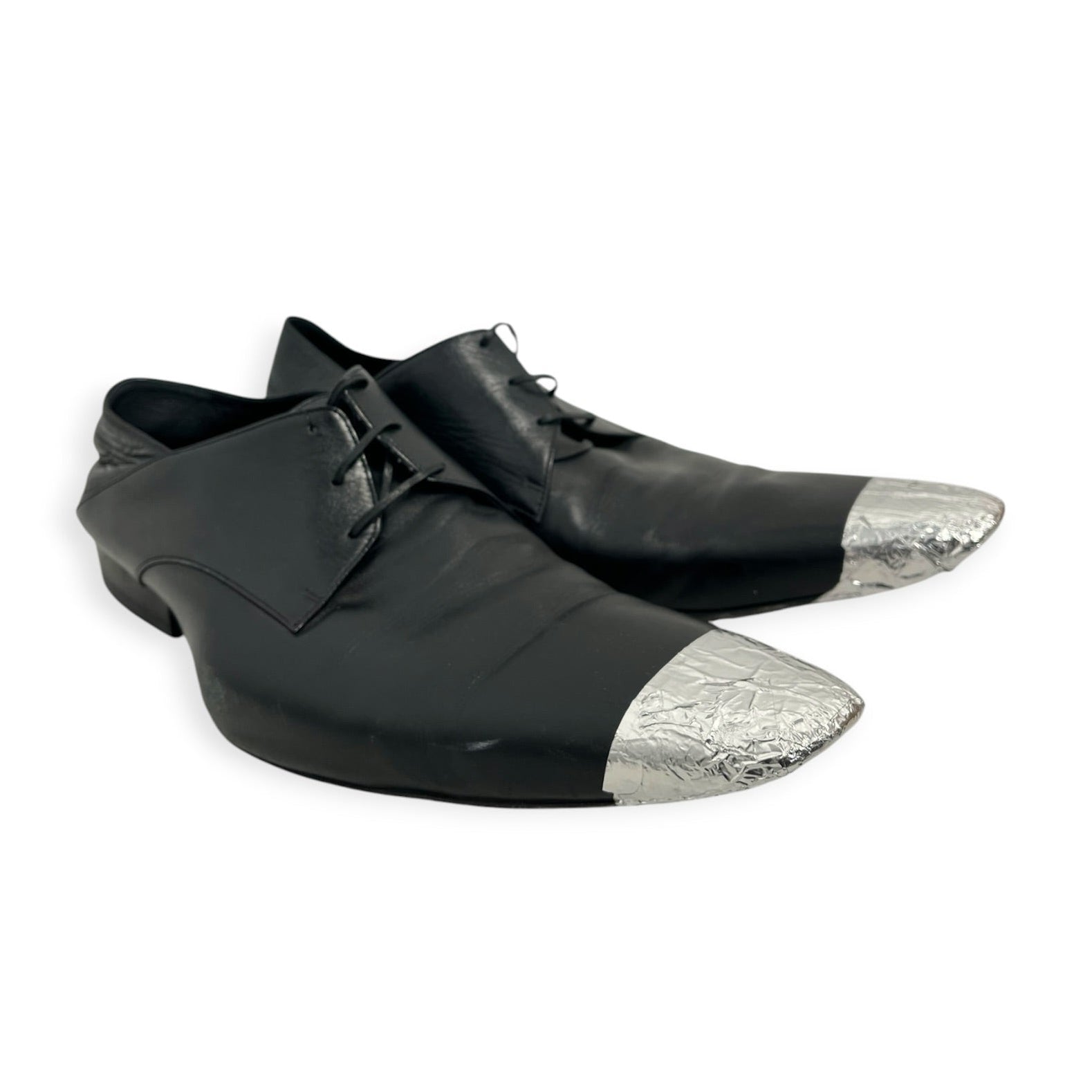 BALENCIAGA/Loafers/EU 43/Leather/BLK/TIN FOIL TIP DESIGN LACE UP view 1