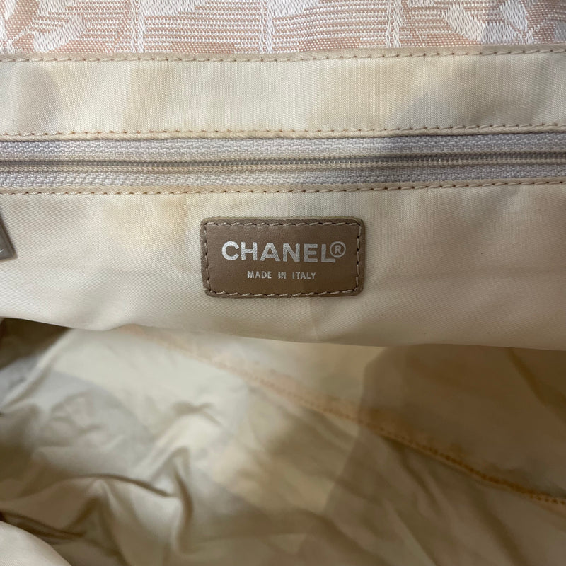 CHANEL/Tote Bag/All Over Print/Cotton/BEG/Travel Ligne Tote