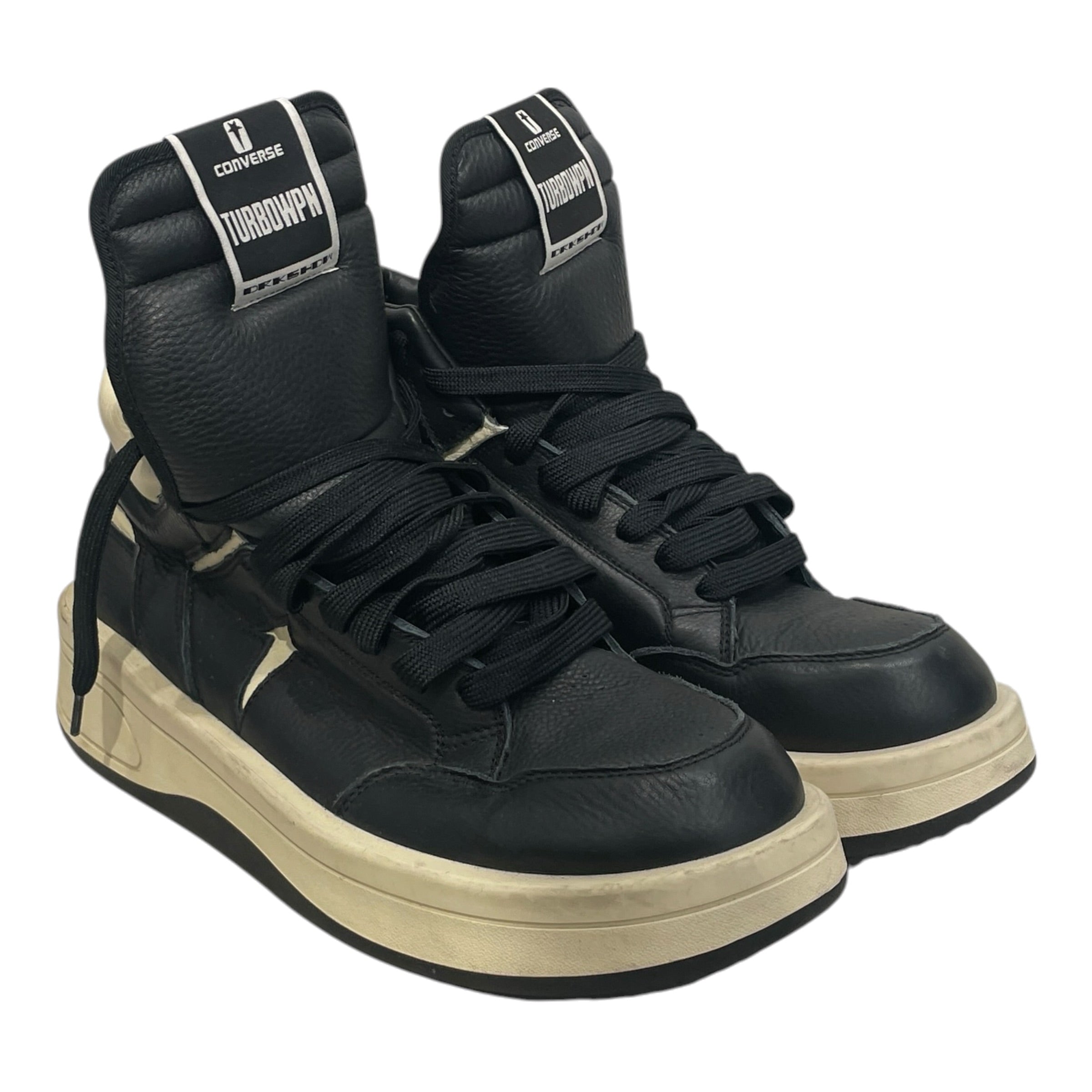 RICK OWENS DRKSHDW/CONVERSE/Hi-Sneakers/US 12/Leather/BLK/TURBOWPN HIGH BLK CRM view 1