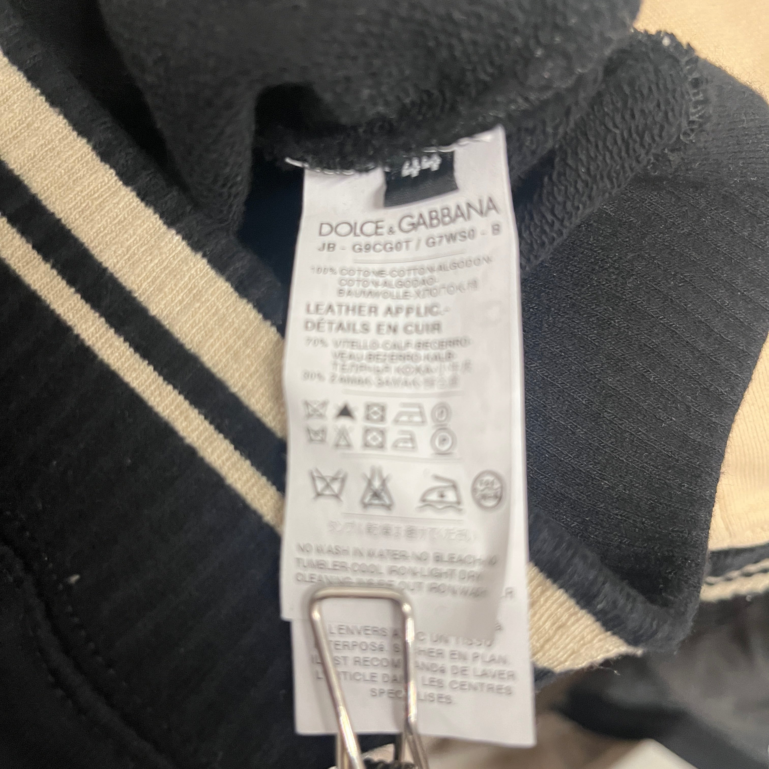 DOLCE&GABBANA/Hoodie/44/Cotton/BLK/COLORBLOCK BLK/CRM view 4