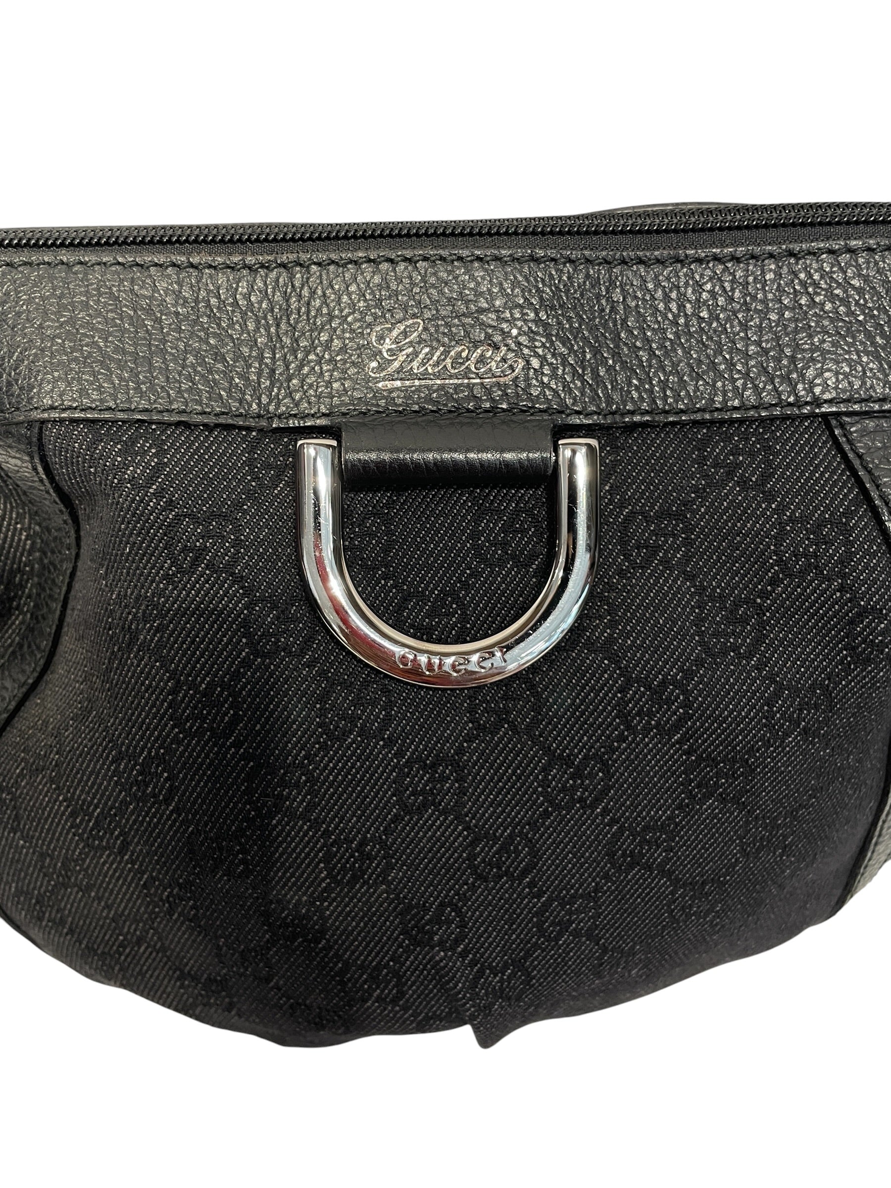 GUCCI/Tote Bag/Leather/BLK/MONOGRAM D-RING HOBO view 8