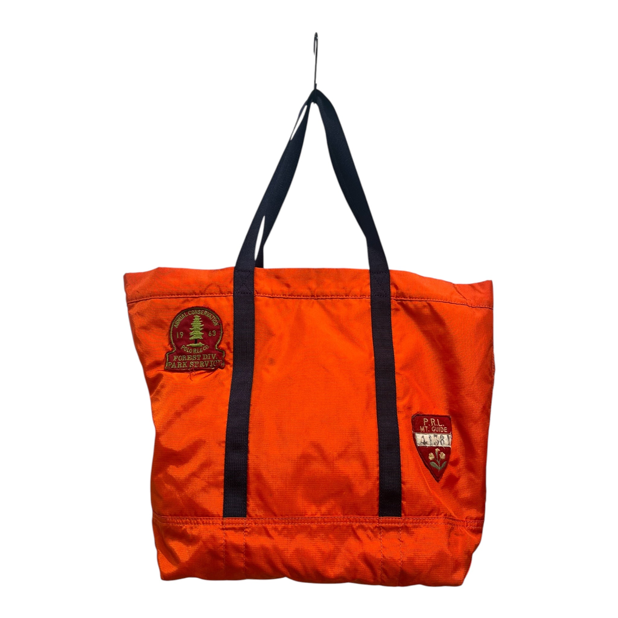 POLO RALPH LAUREN/Tote Bag/Nylon/ORN/camping patches, blue handle view 2