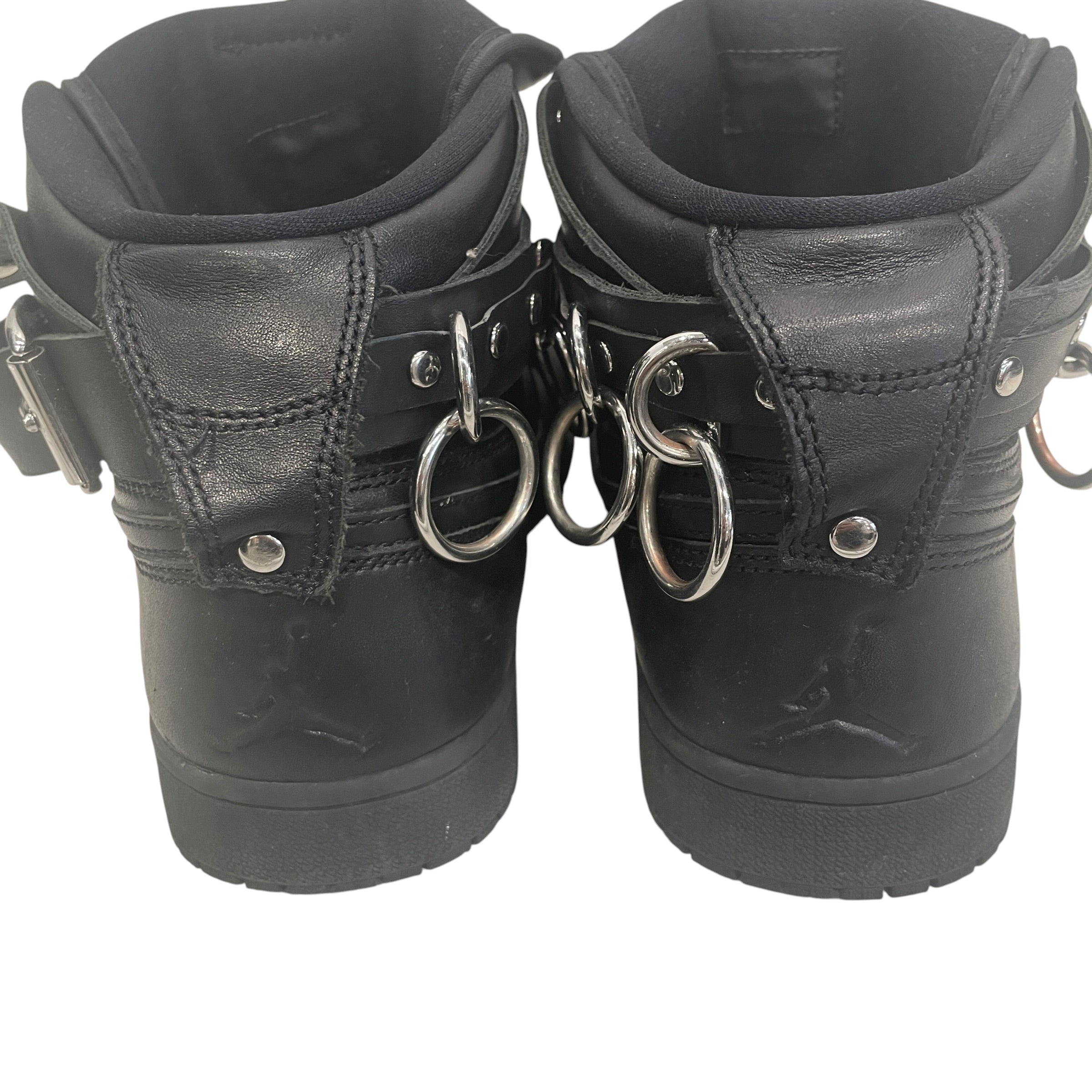 NIKE/COMME des GARCONS/AIR JORDAN 1 HI STRAP SP-C/Hi-Sneakers/US 9/Leather/BLK/CN5738-001 view 4