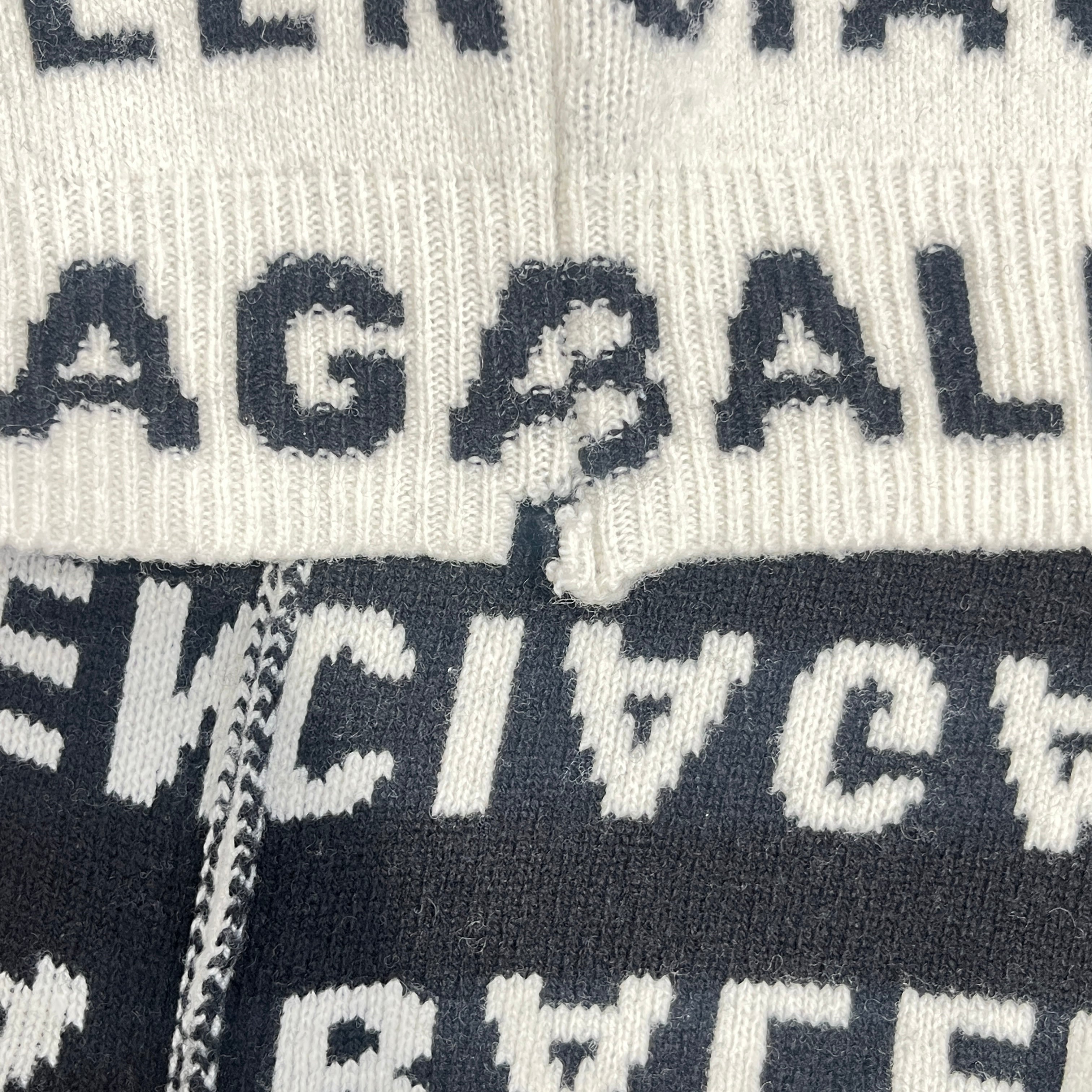 BALENCIAGA/Heavy Sweater/XL/Wool/WHT/Oversize/all over logo view 5