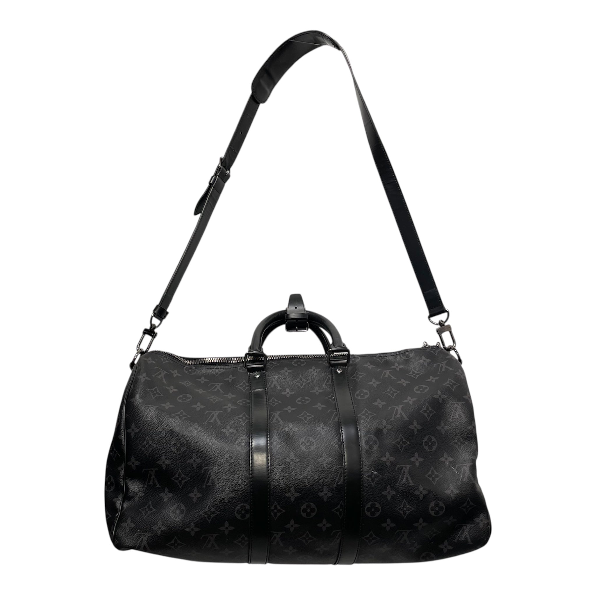 LOUIS VUITTON/Luggage/Monogram/Leather/BLK/keepall bandouliere 45 duffle view 1