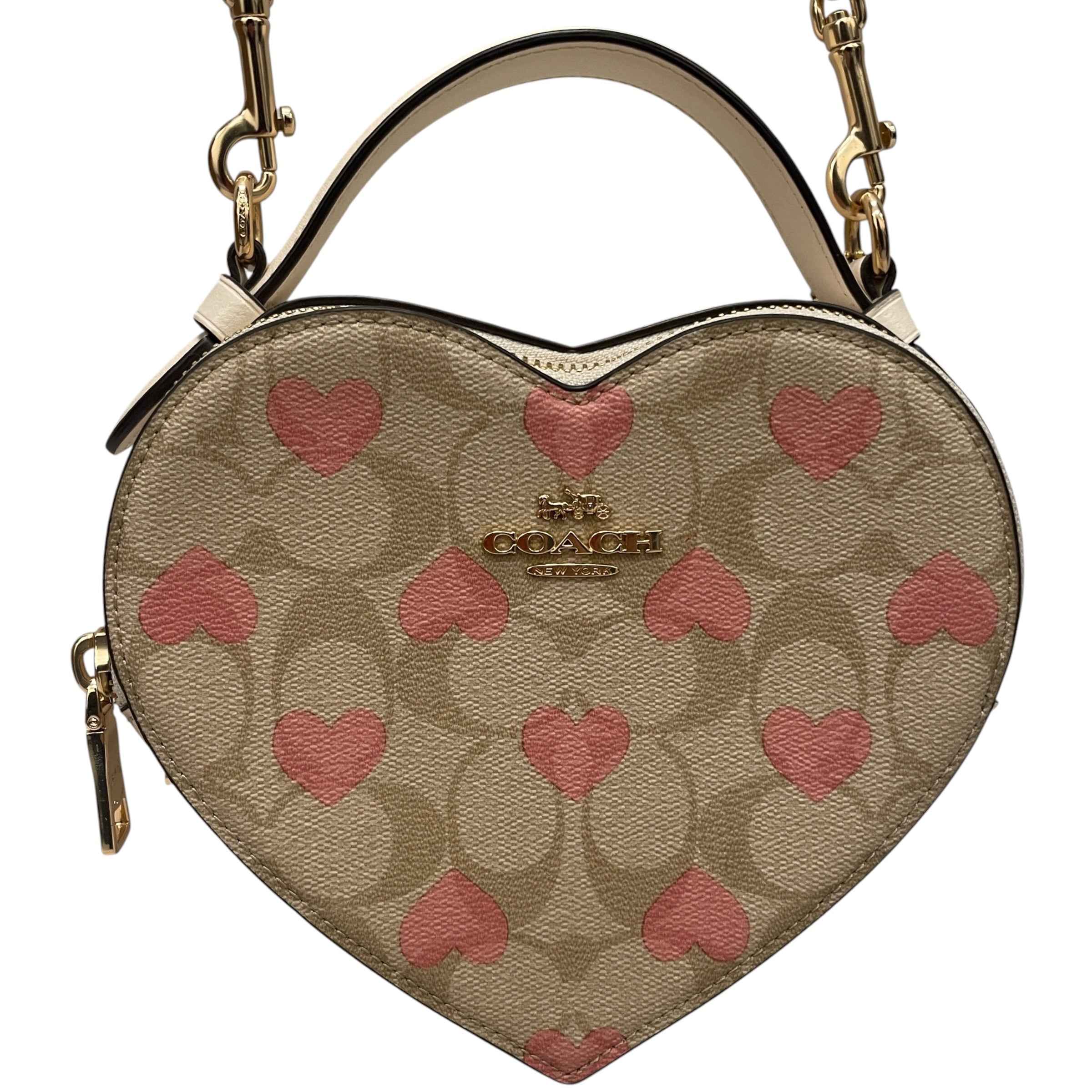 COACH/Bag/Monogram/Leather/BEG/heart crossbody/top handle <3 view 3